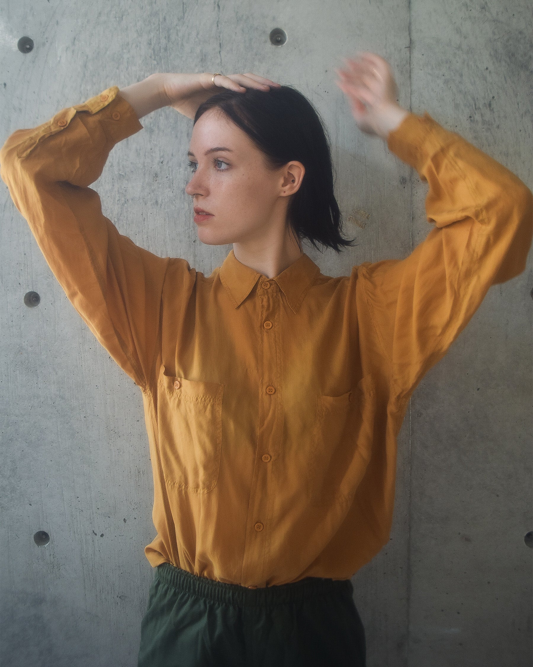 N.O.S  100% Silk Shirts - Yellow