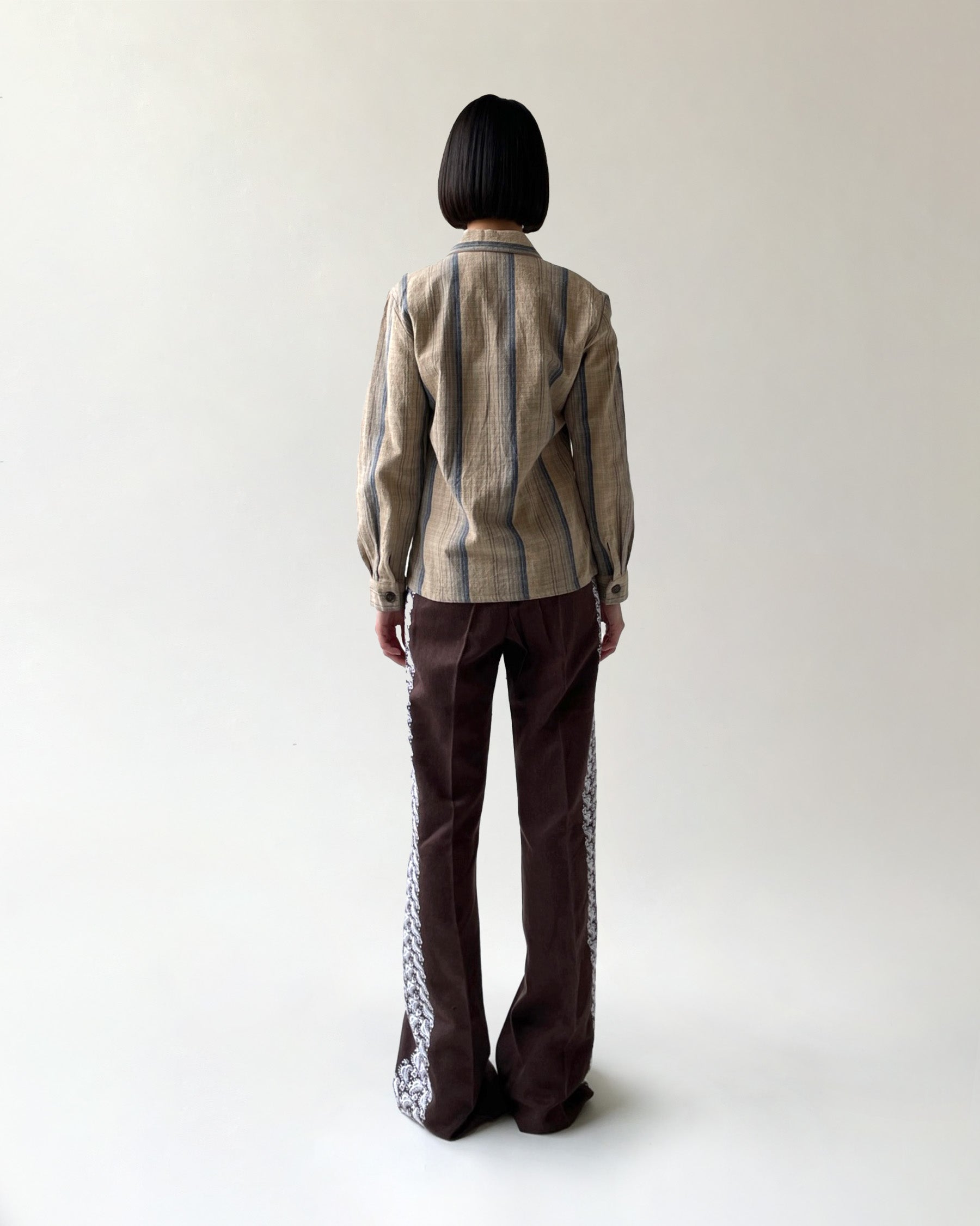 Embroidered Brown Pants