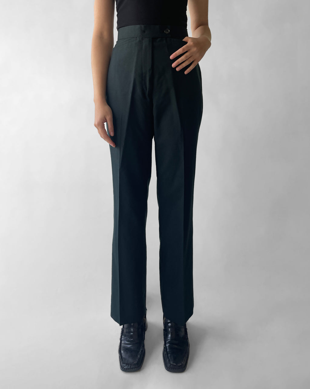 Dark Green Wool Trousers