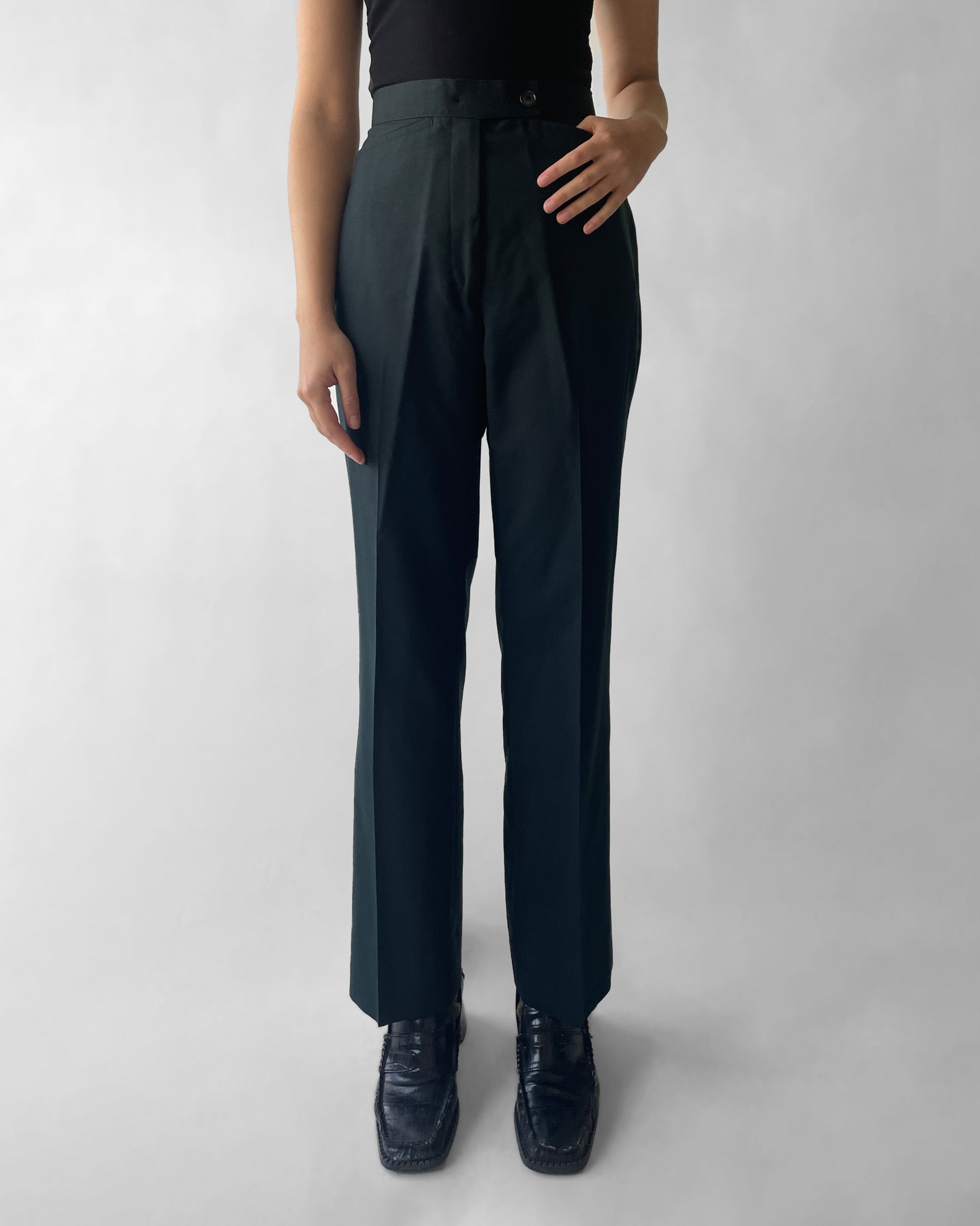 Dark Green Wool Trousers