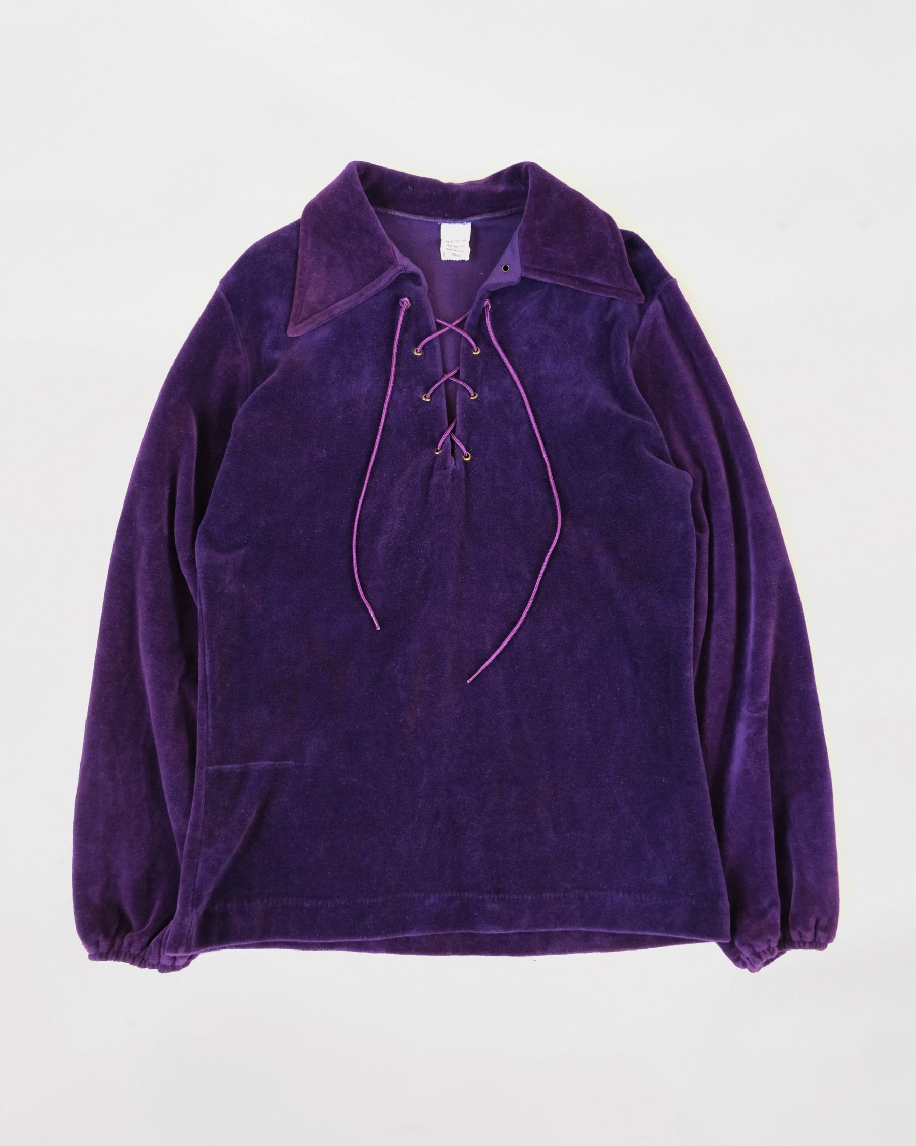 NOS Velour Lace Up Top