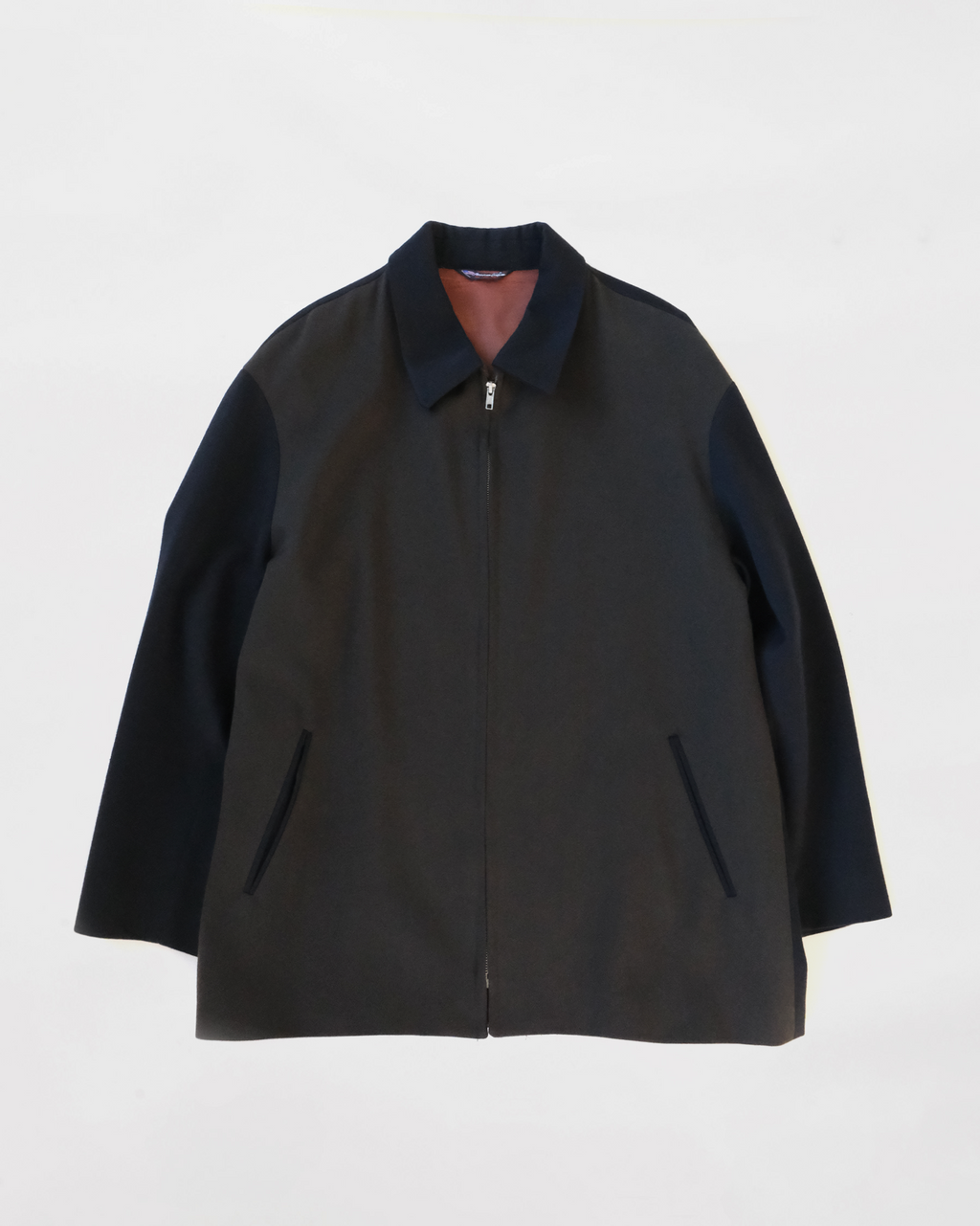 Wool Zip-Up Bicolor Jacket