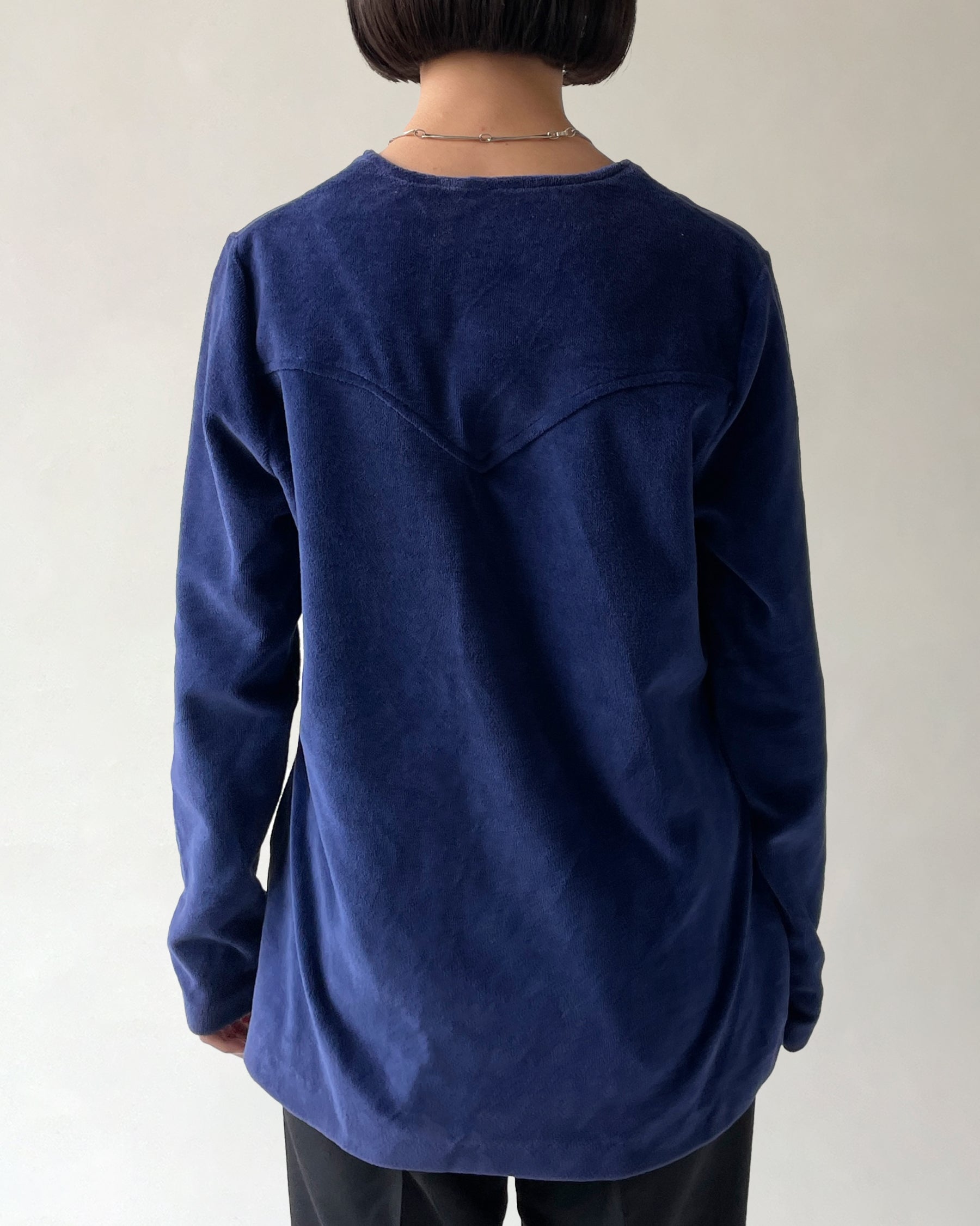 NOS "H BAR C" Velour V-Neck Top