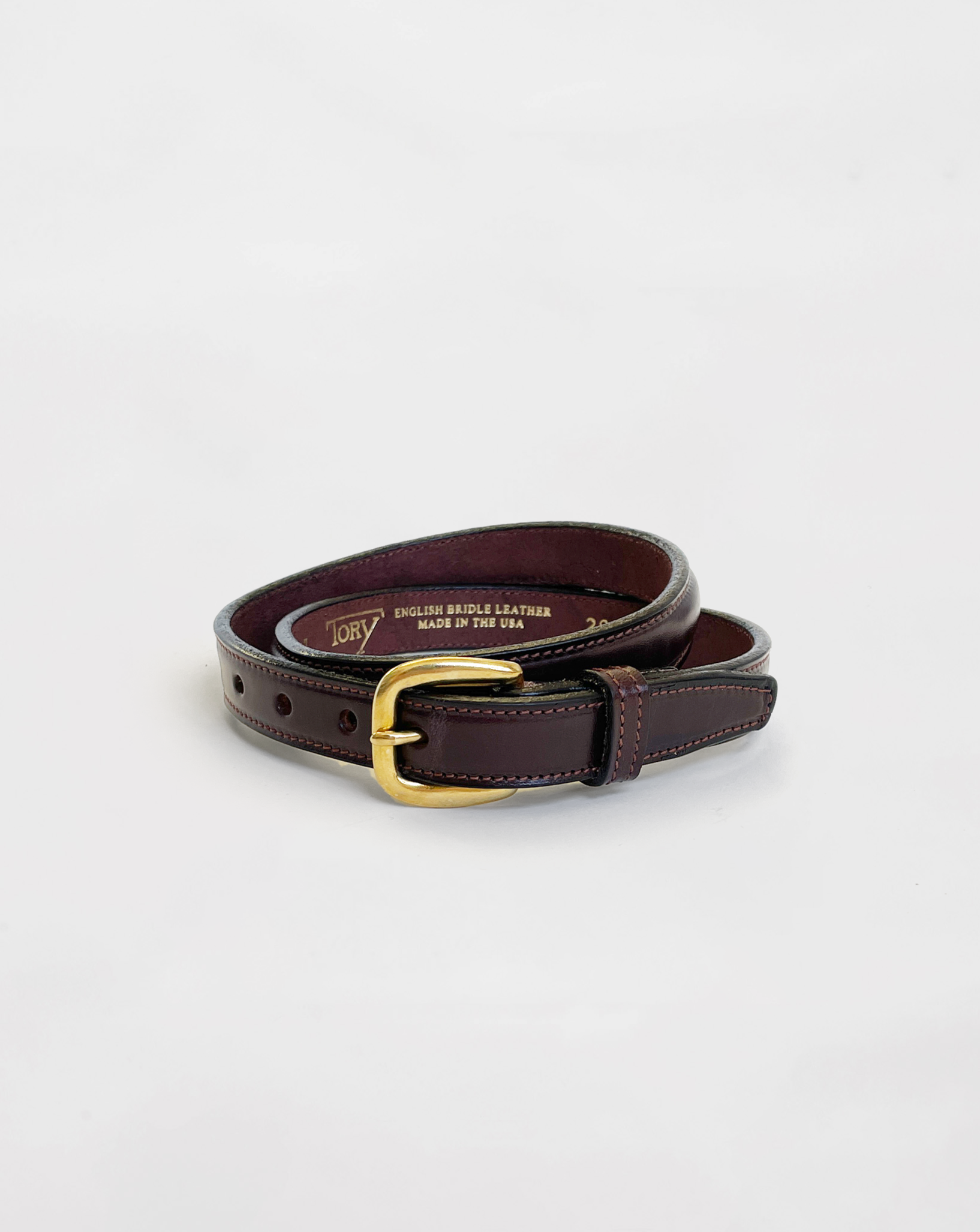 "TORY Leather" Leather Belt - Dark Brown