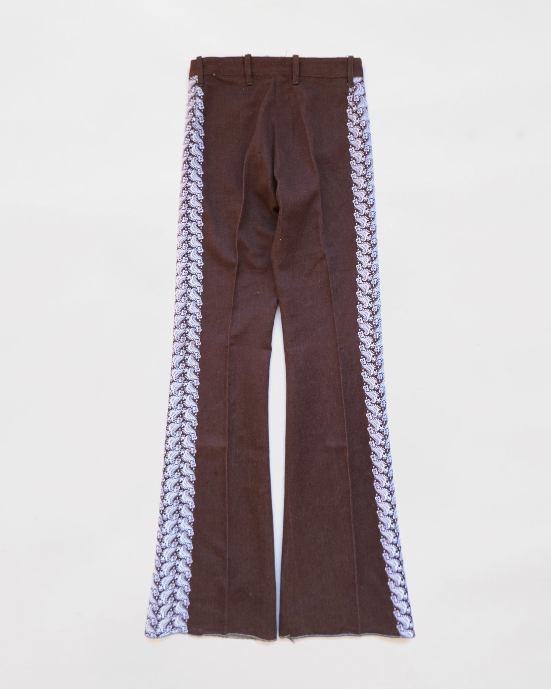 Embroidered Brown Pants