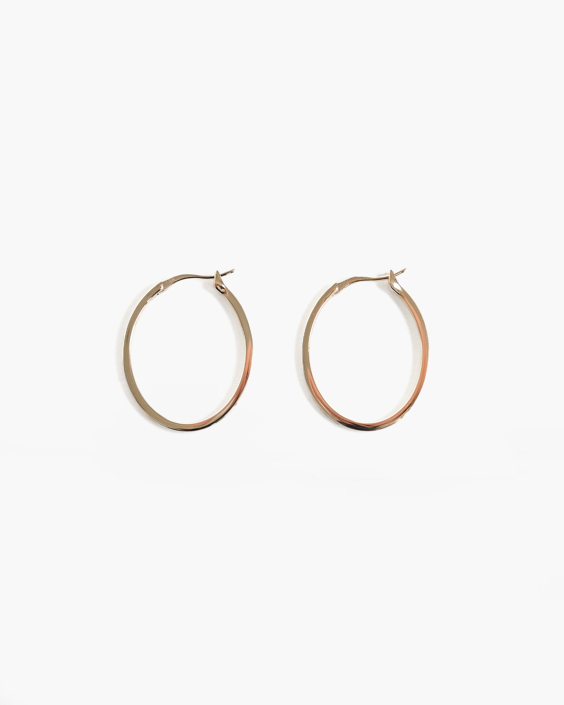 14K Gold Hoops - Oval