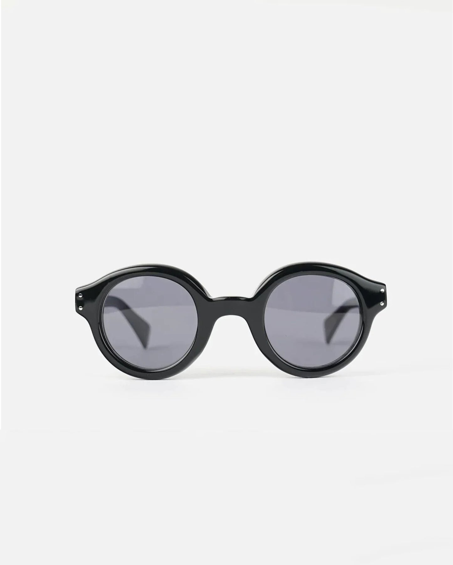 "Gigi Fazzi" Round Sunglasses Hand Made In France - Black