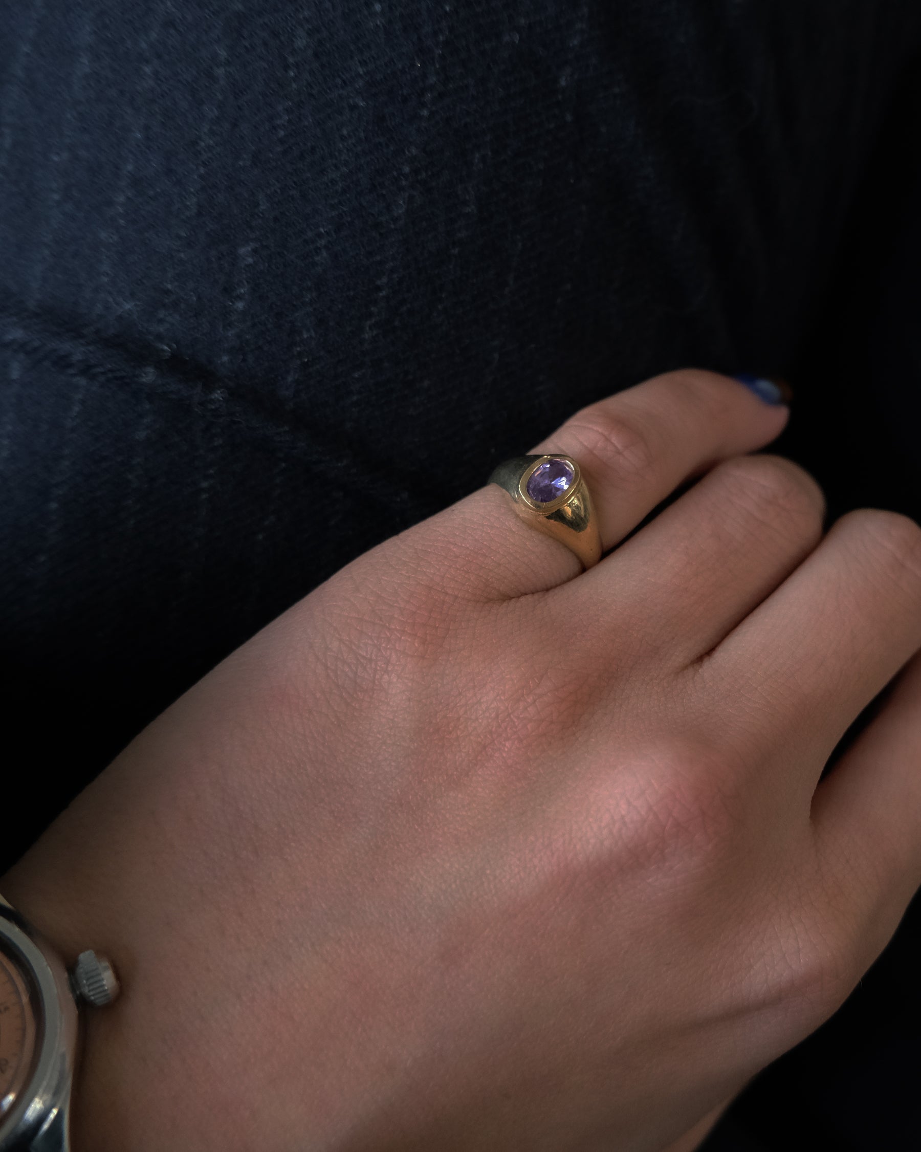 10K x Pinky Ring w/ stone - 3号