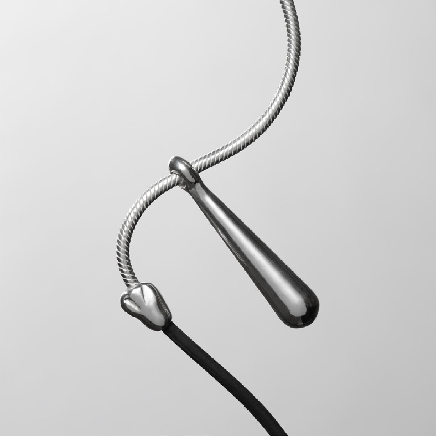 Blob Pendant on Rubber Cord and Kosa Chain