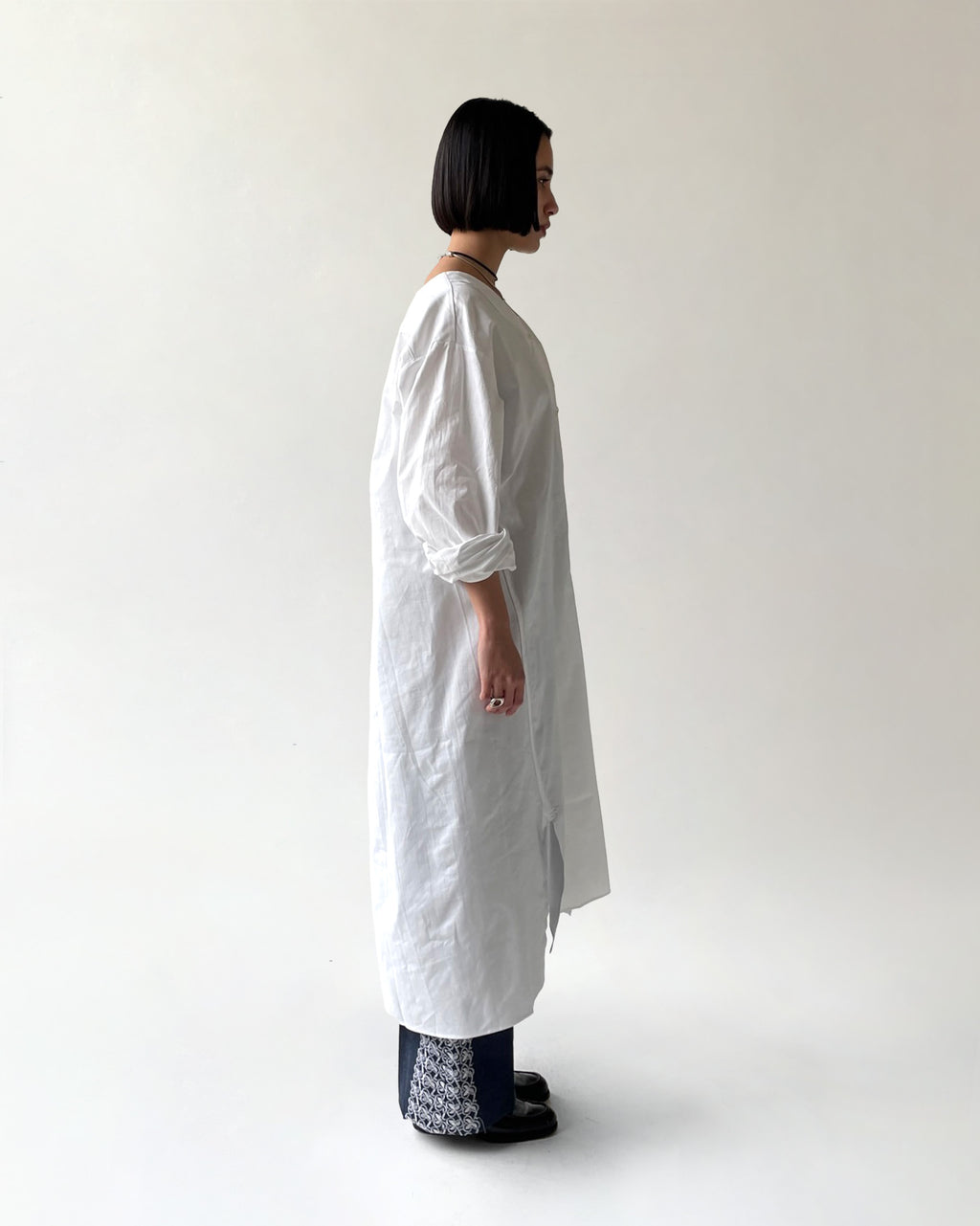 White Cotton Long Shirt