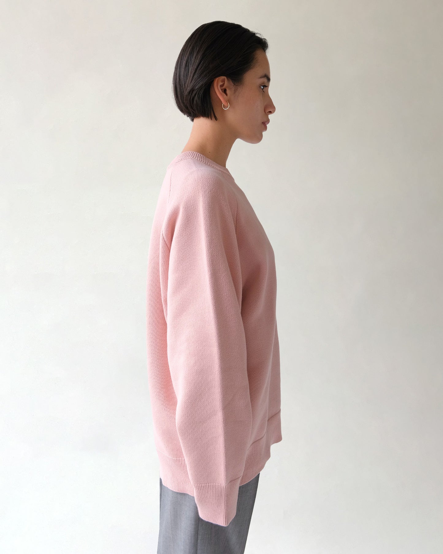 404 Paled Color Crew Neck Sweater by RYE TENDER - Pink
