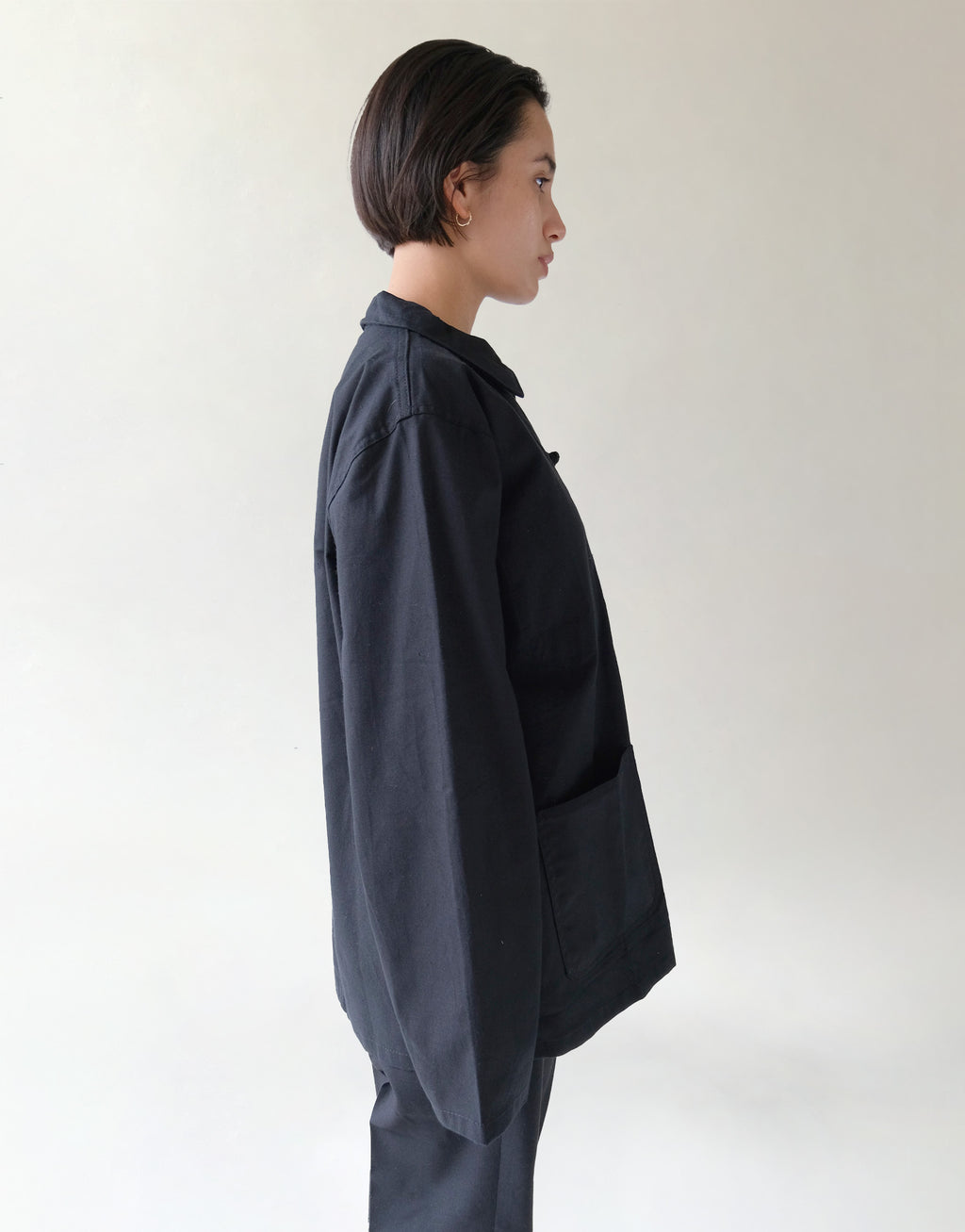 100% Cotton China Jacket - Black