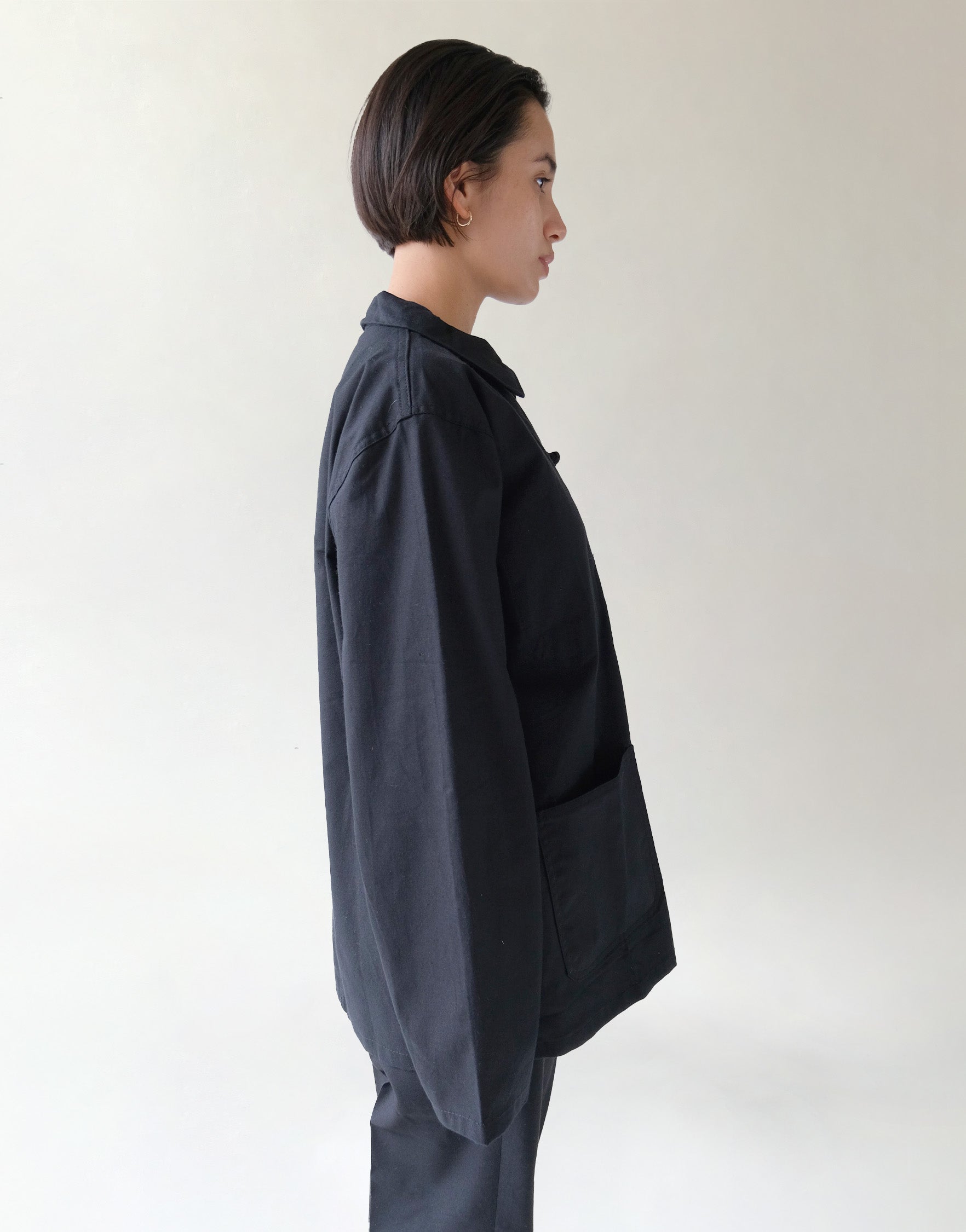 100% Cotton China Jacket - Black