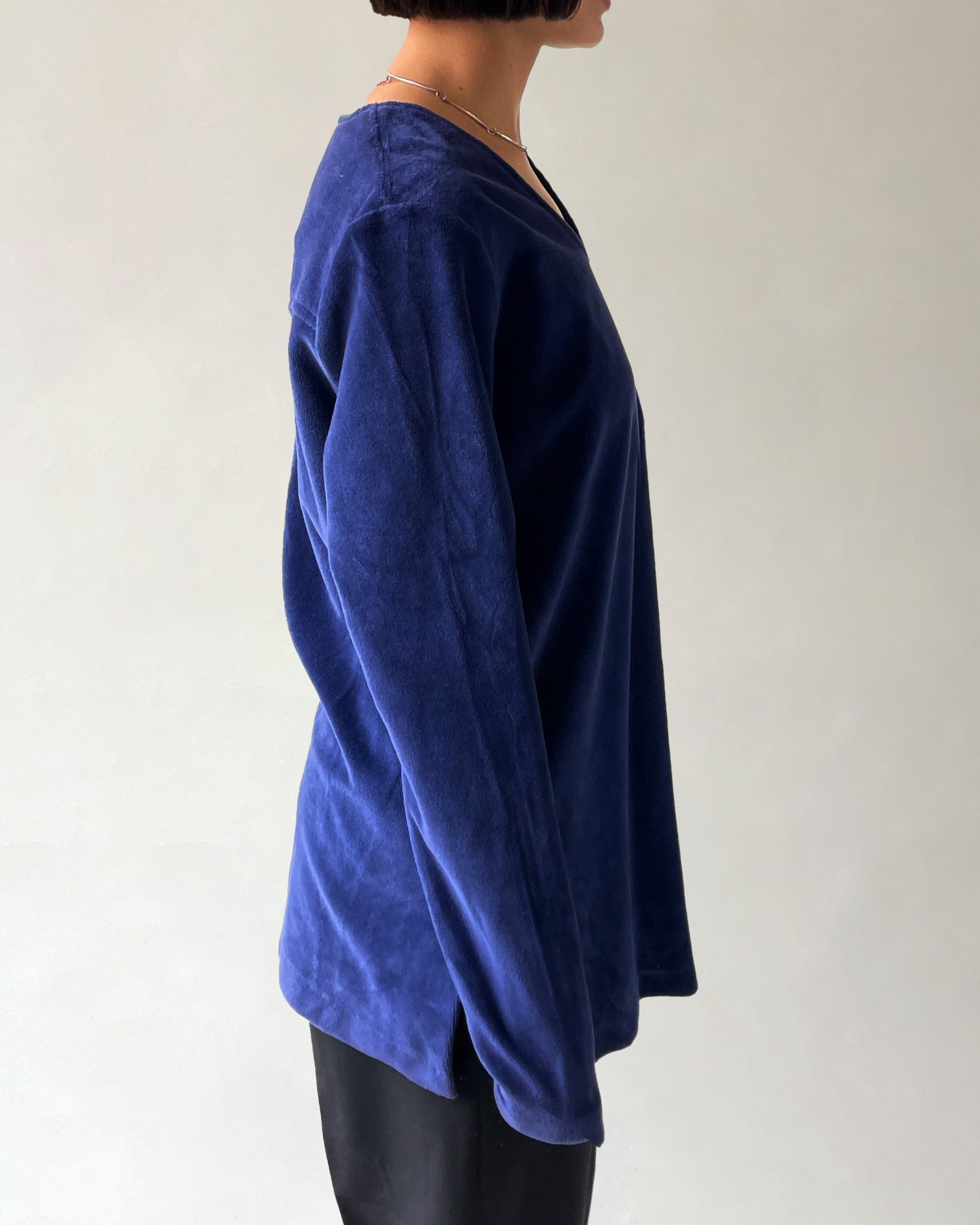 NOS "H BAR C" Velour V-Neck Top