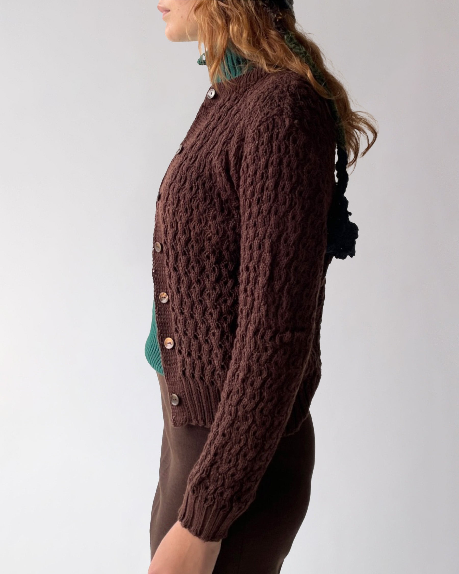 Brown Crochet Pattern Cardigan