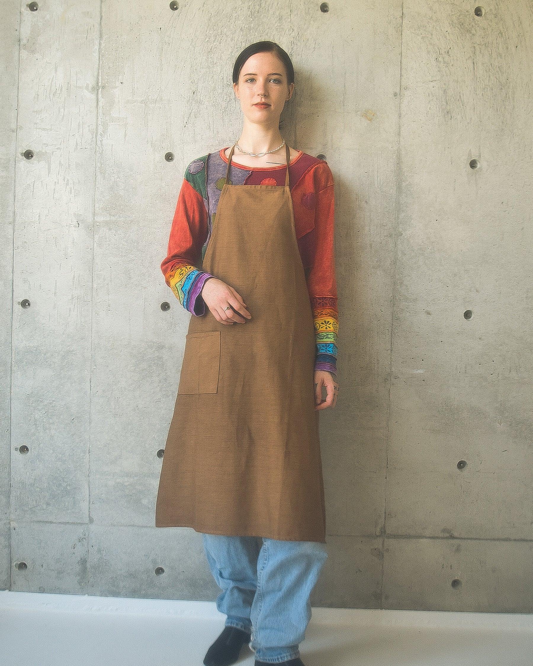N.O.S Italian Cotton Apron - 柿渋染