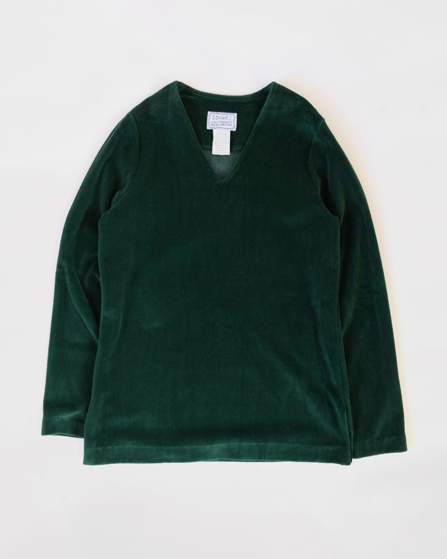 NOS "H BAR C" Velour V-Neck Top