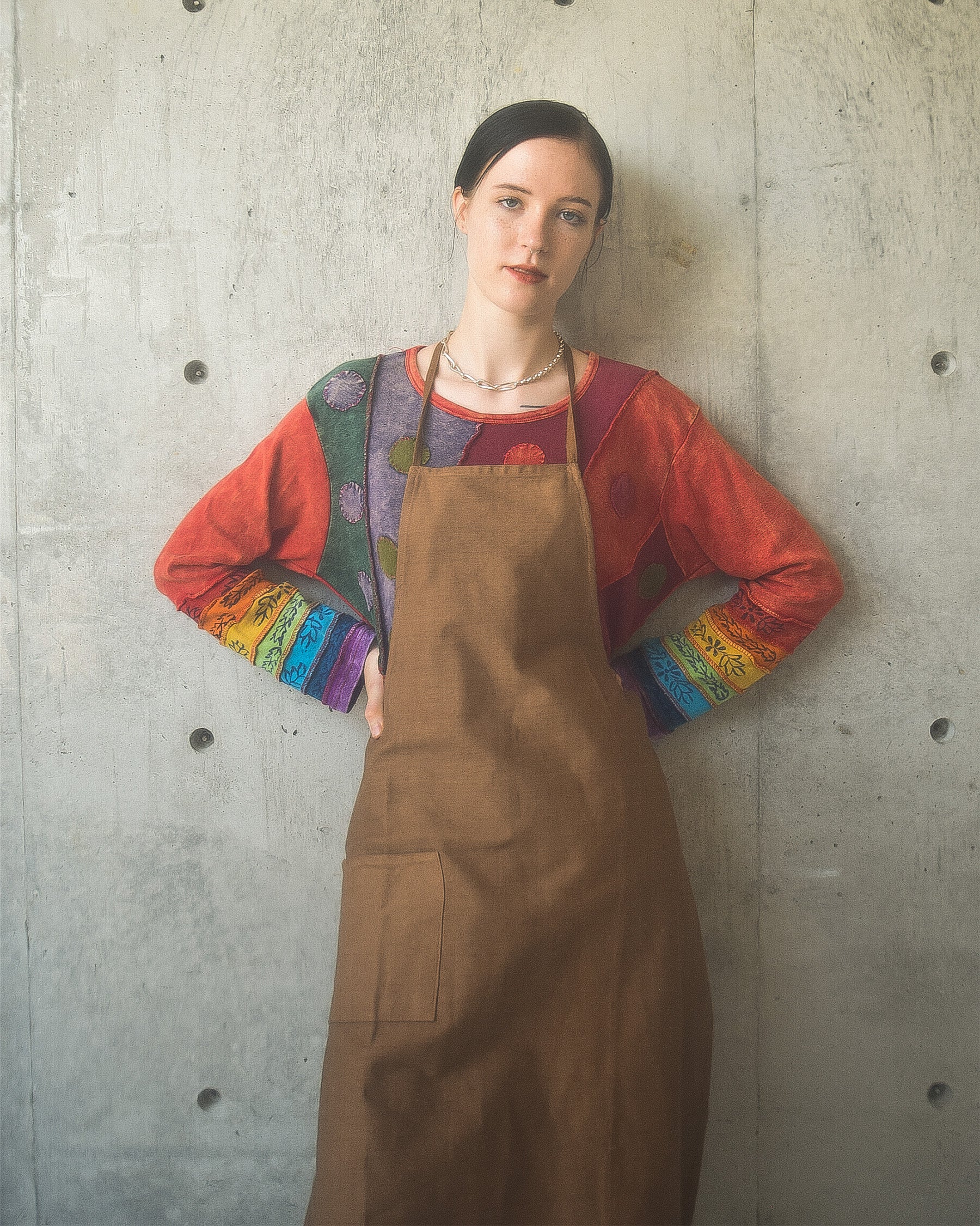 N.O.S Italian Cotton Apron - 柿渋染