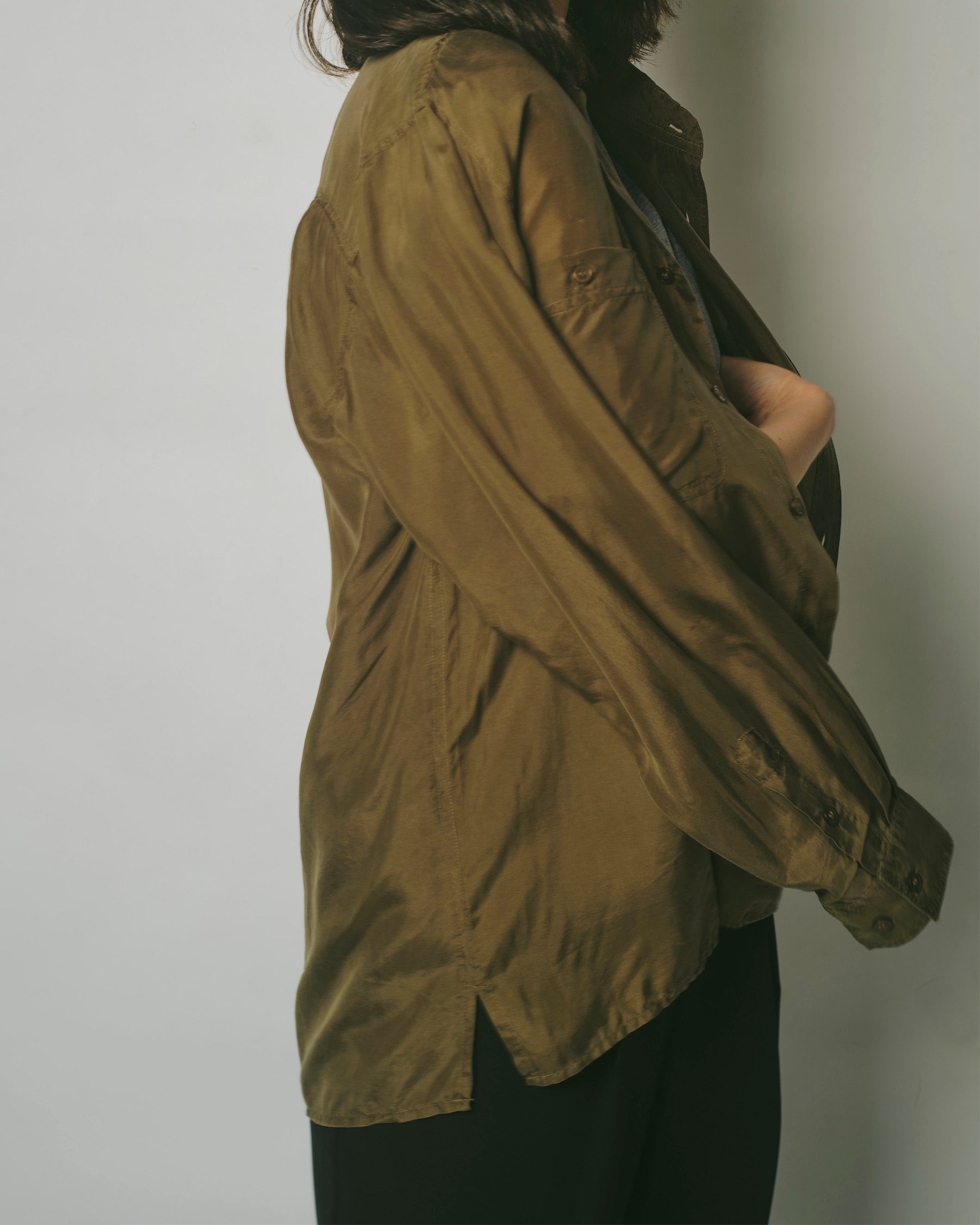 N.O.S  100% Silk Shirts - Olive