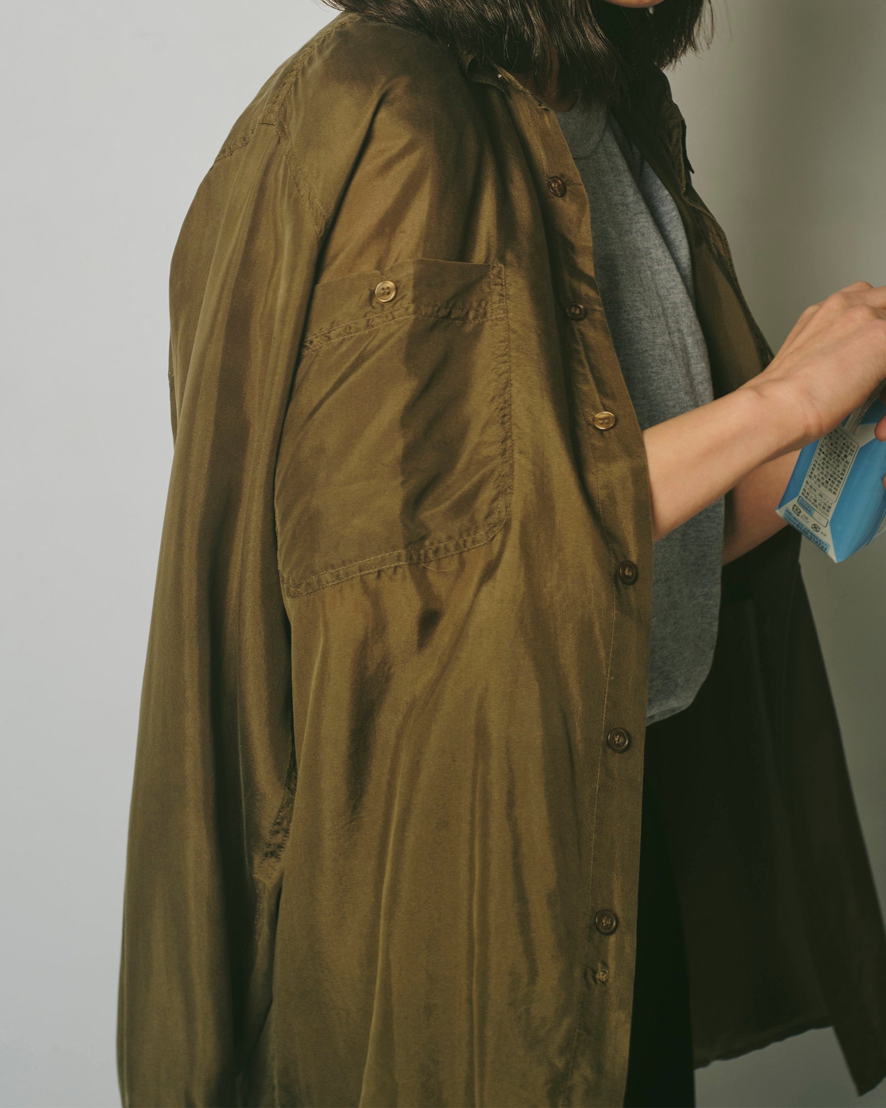 N.O.S  100% Silk Shirts - Olive