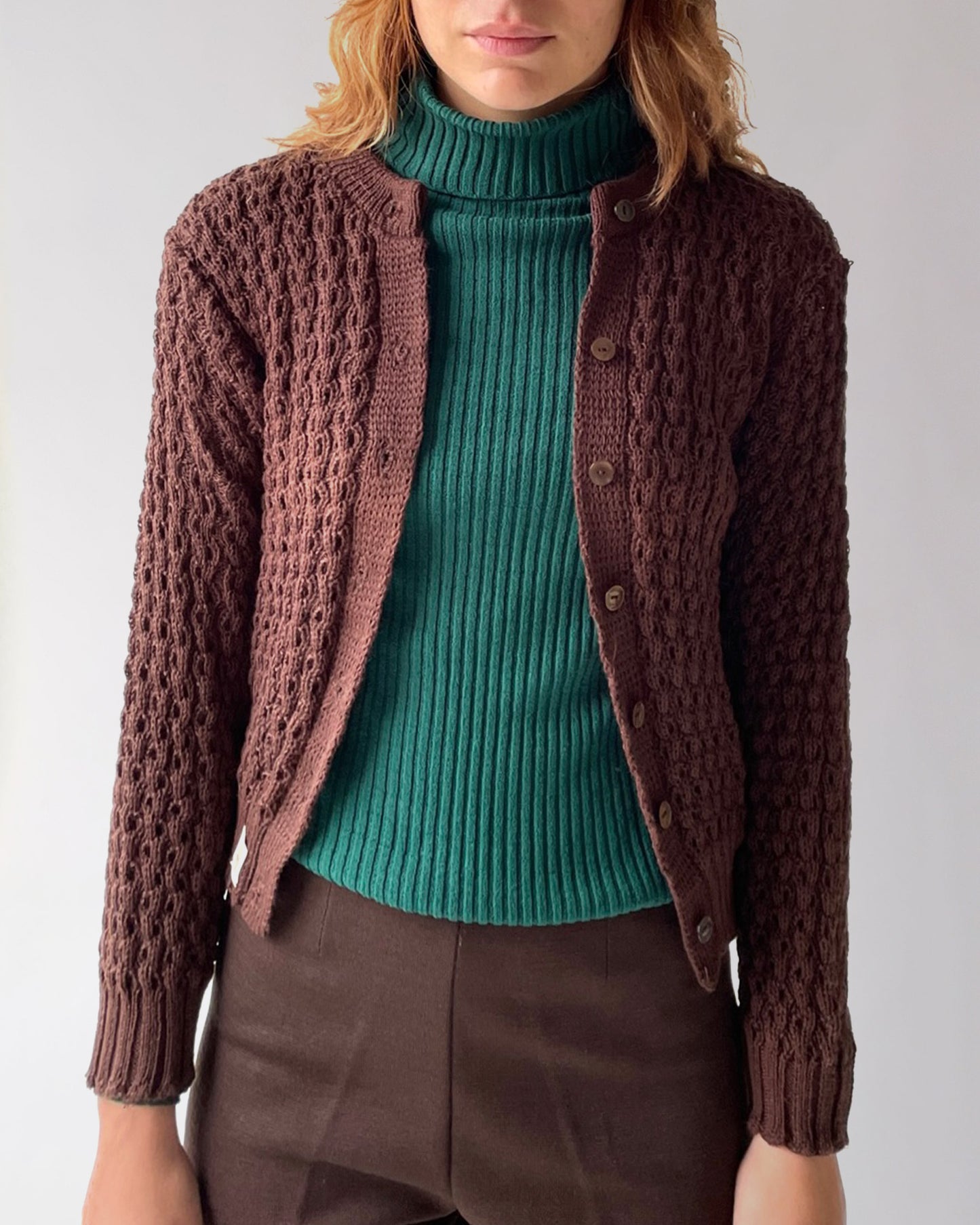 Brown Crochet Pattern Cardigan