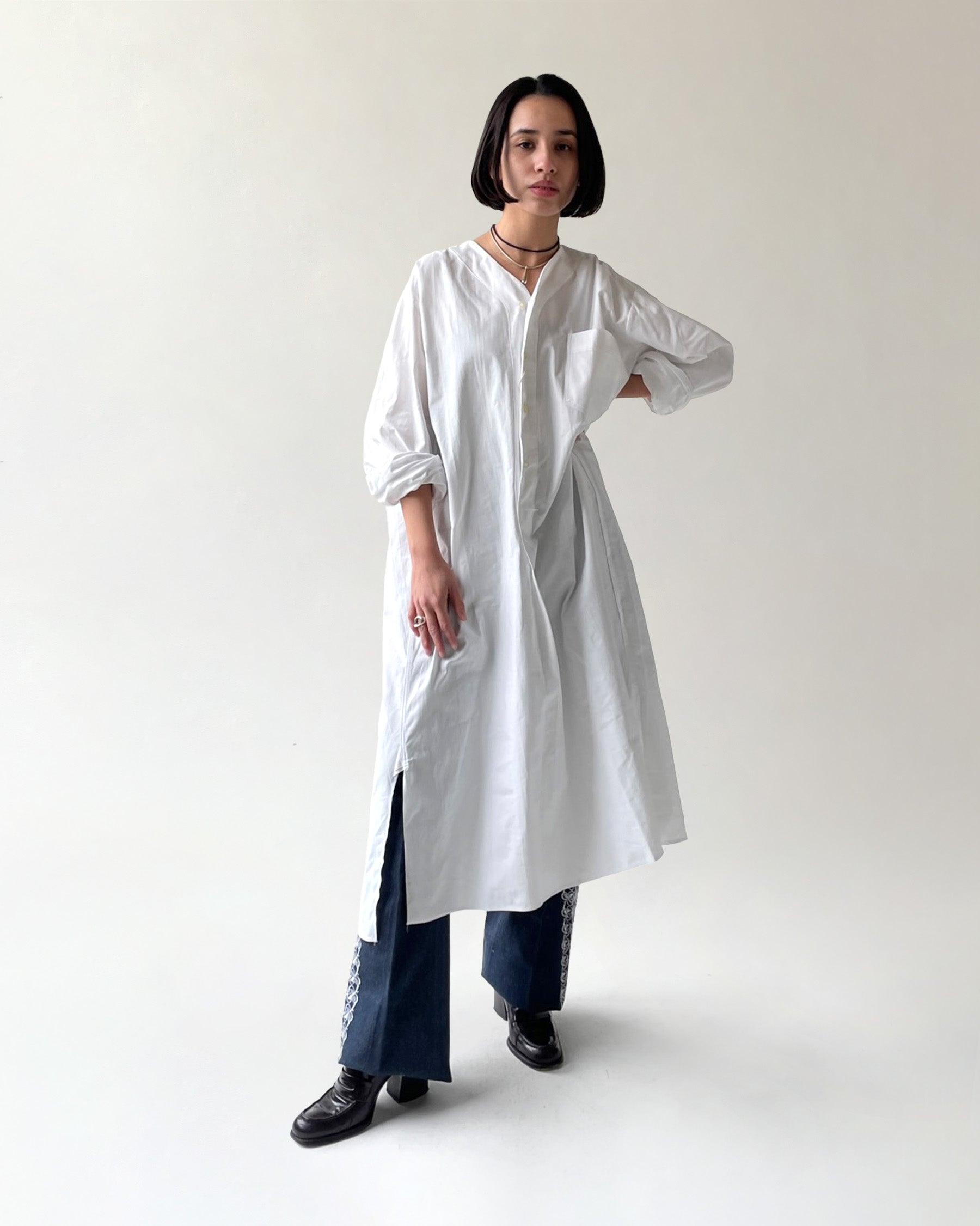 White Cotton Long Shirt