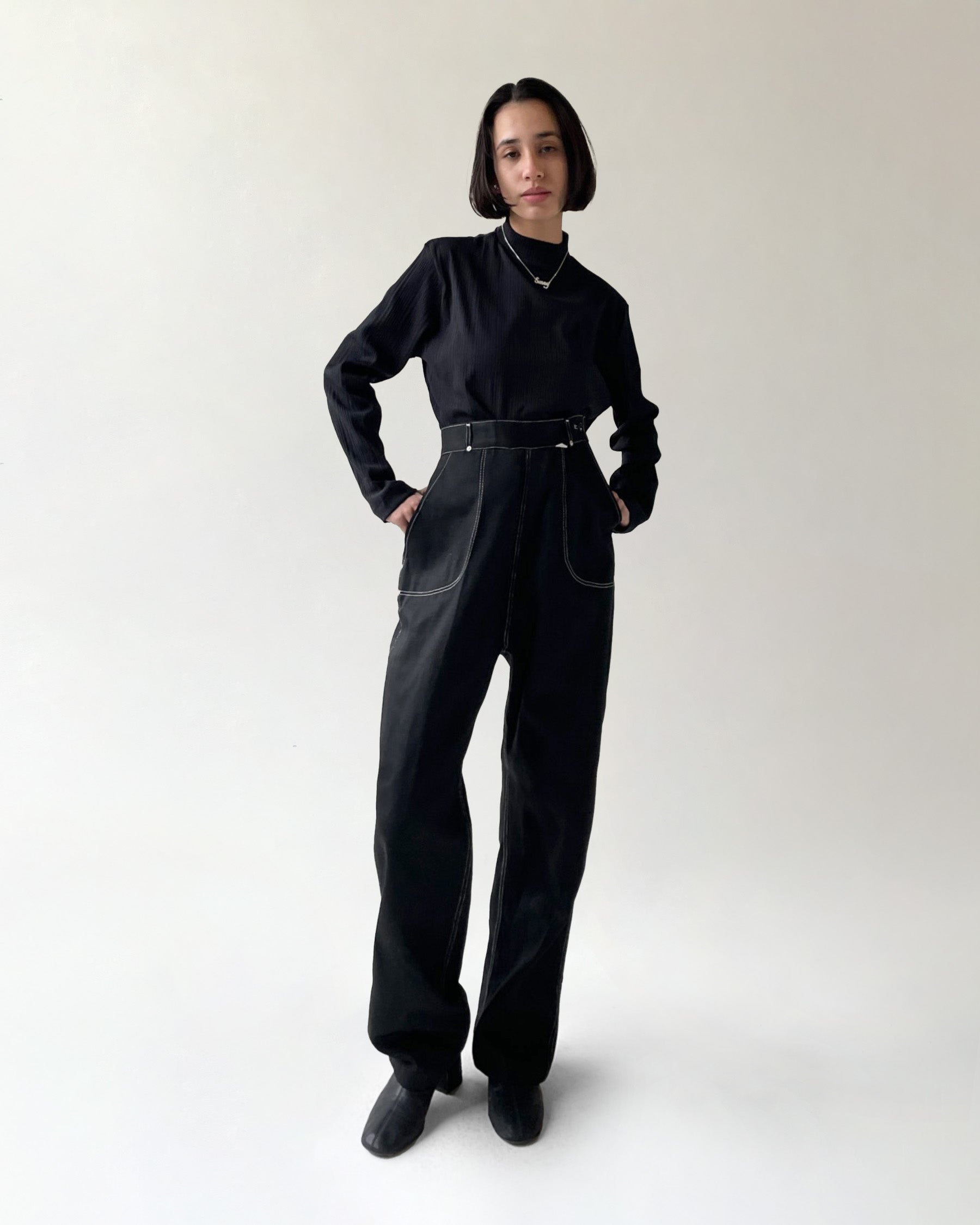 70's stitch Cotton Pants