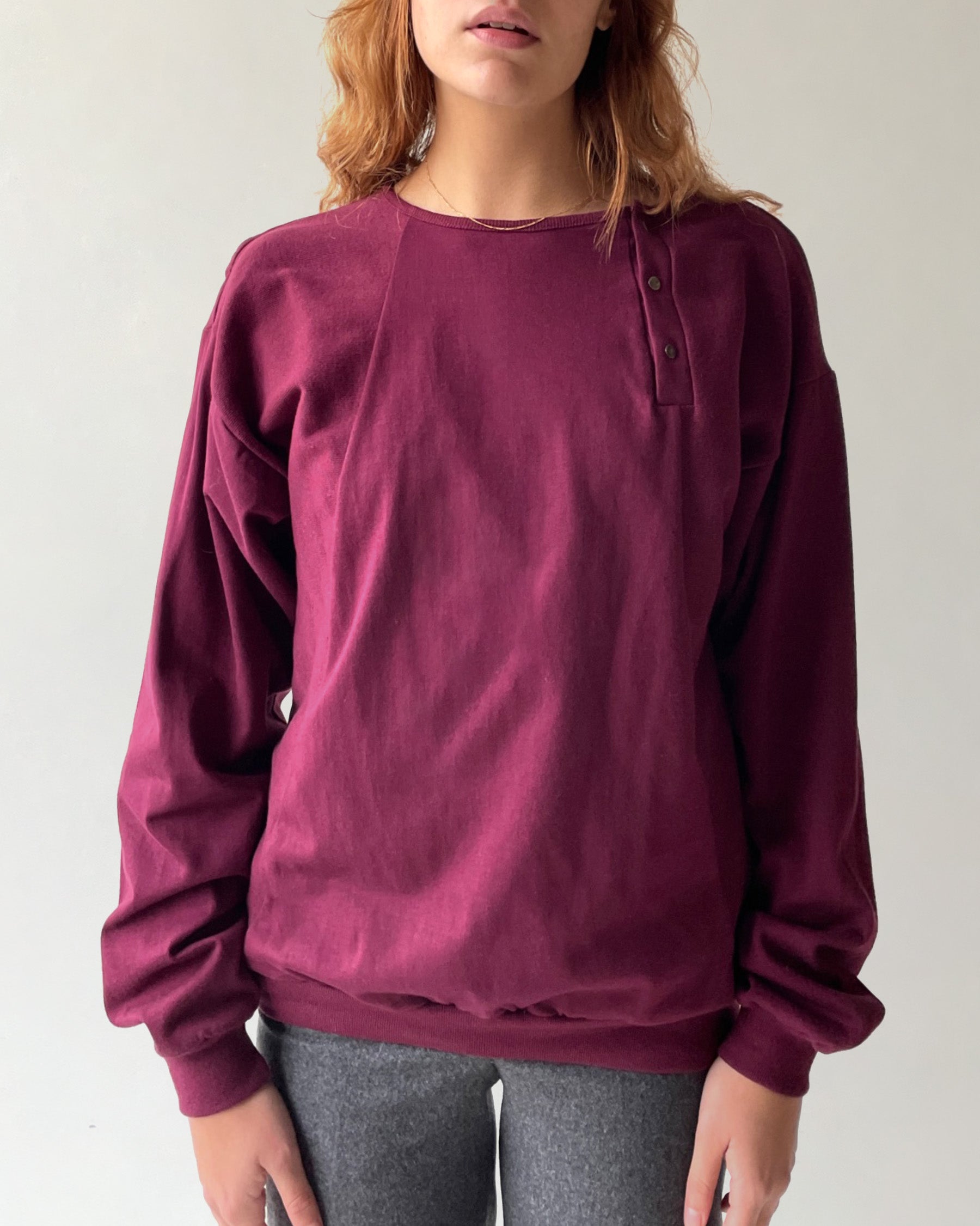 NOS Cotton Snap Button Pullover