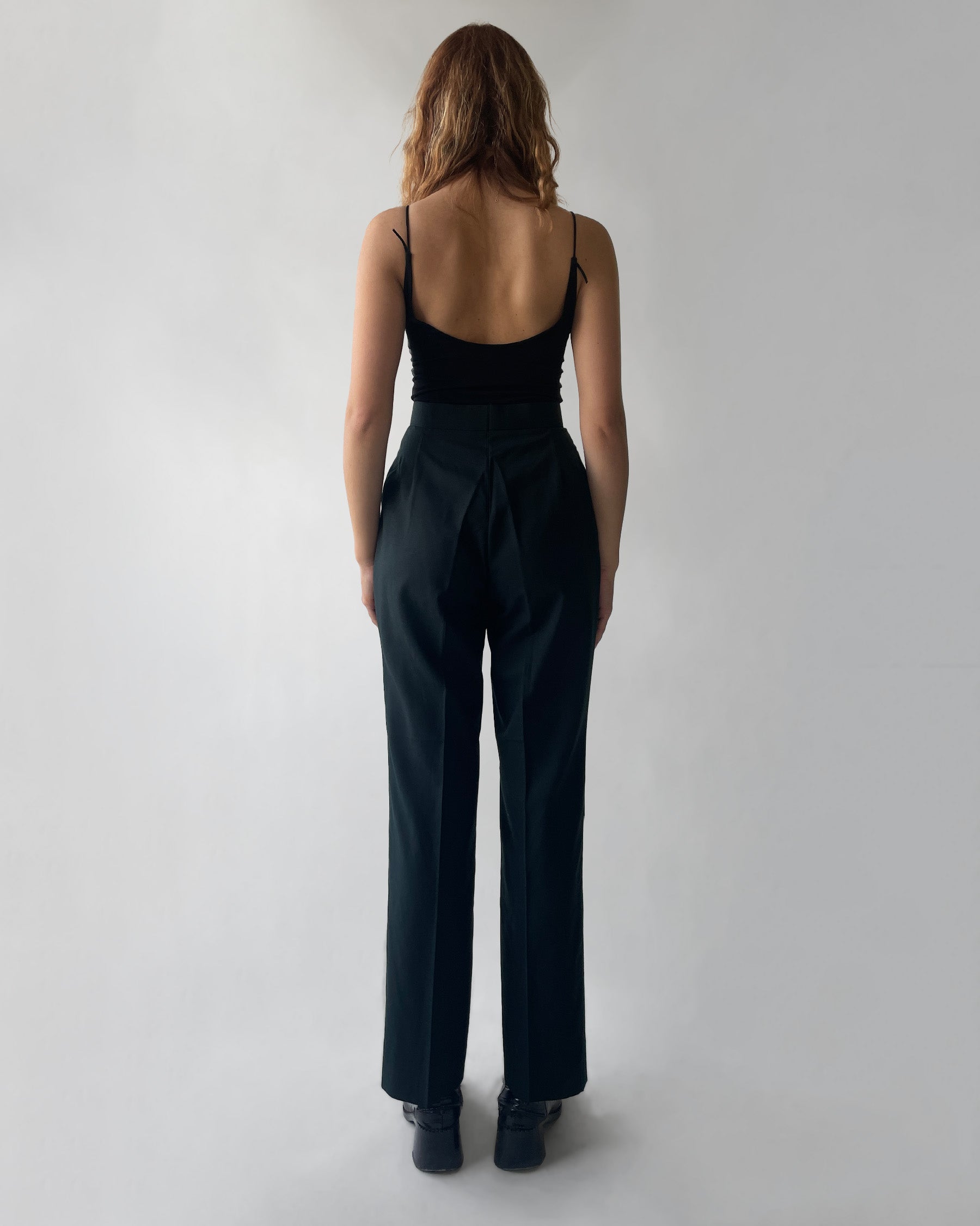 Dark Green Wool Trousers