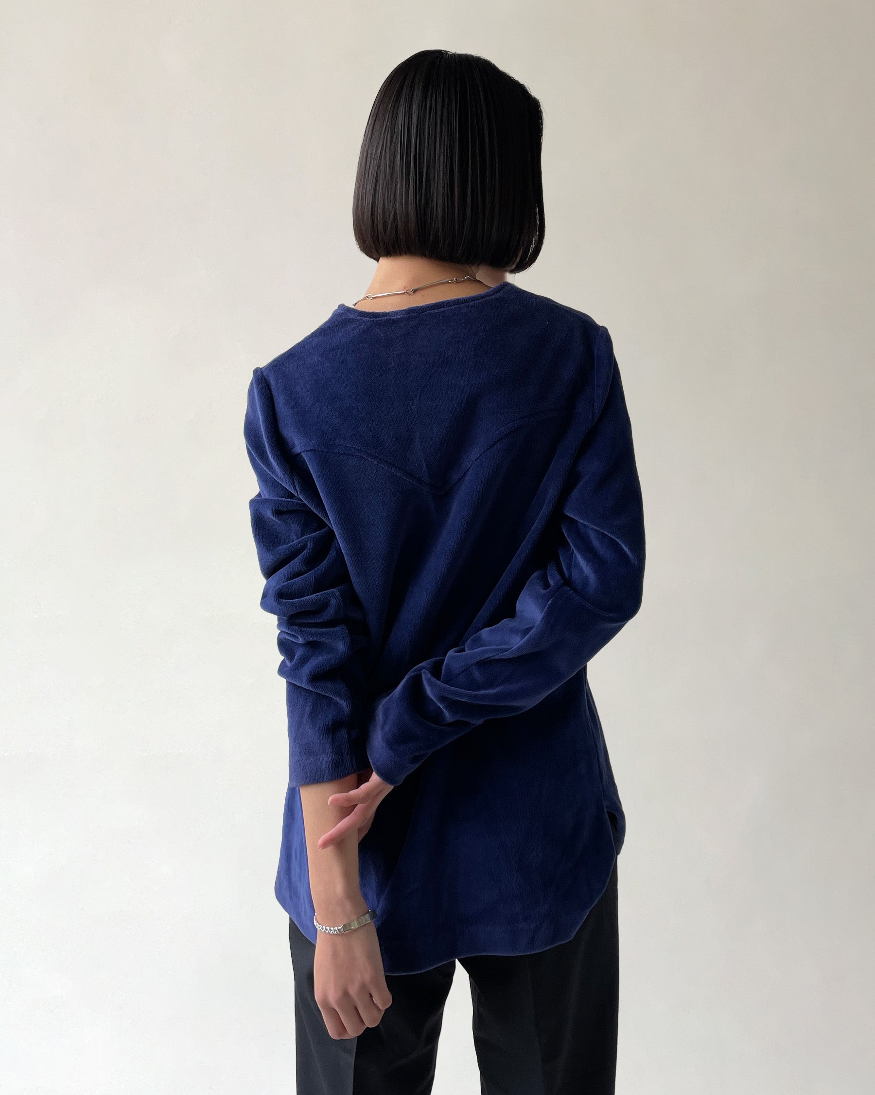NOS "H BAR C" Velour V-Neck Top