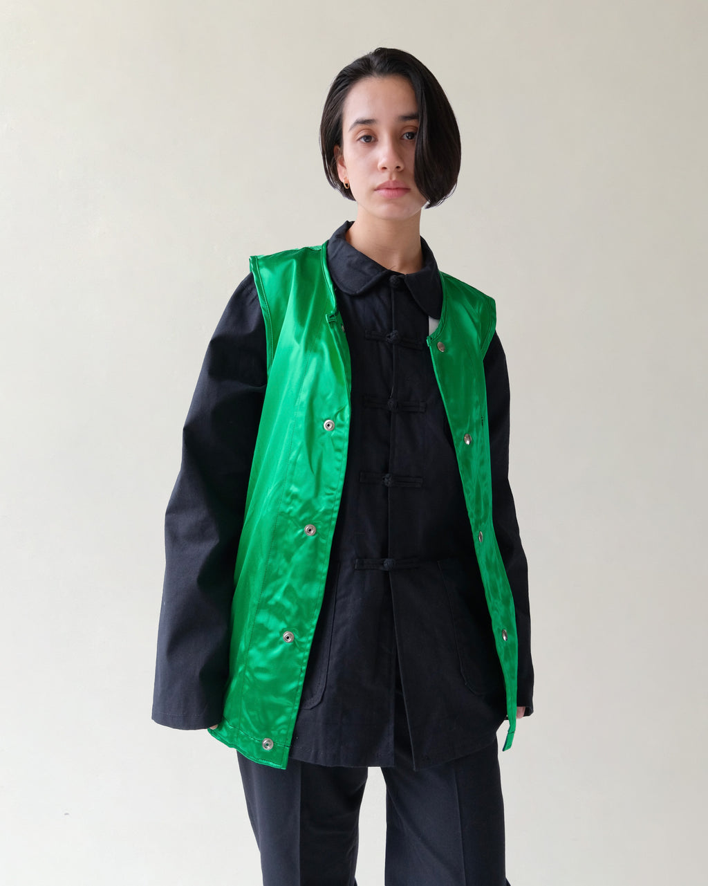 100% Cotton China Jacket - Black