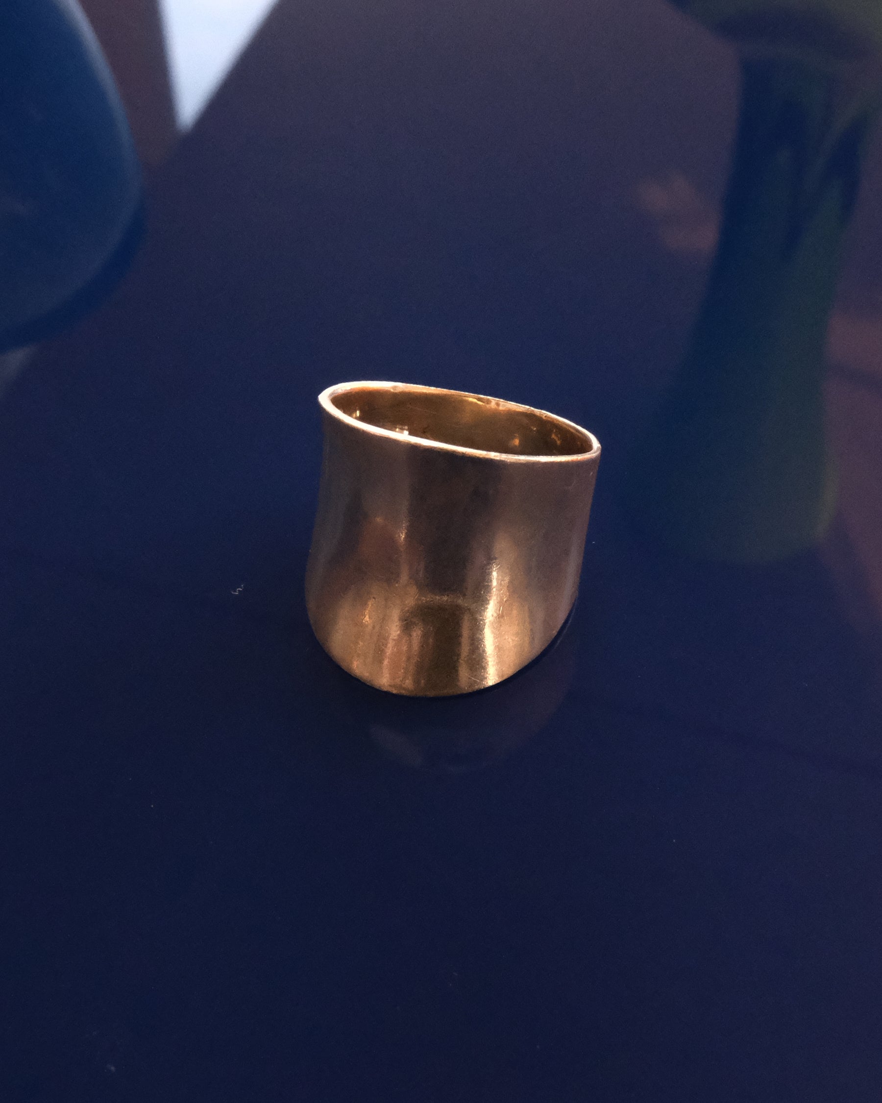 Face Curved Sterling Silver Ring