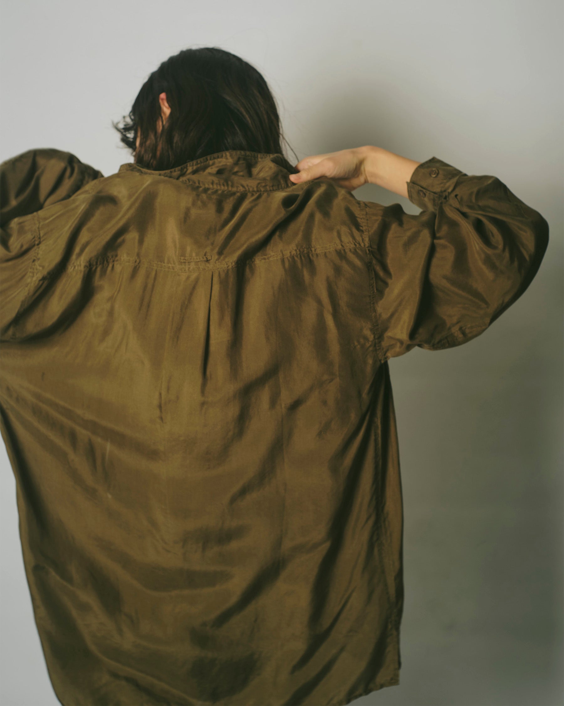 N.O.S  100% Silk Shirts - Olive