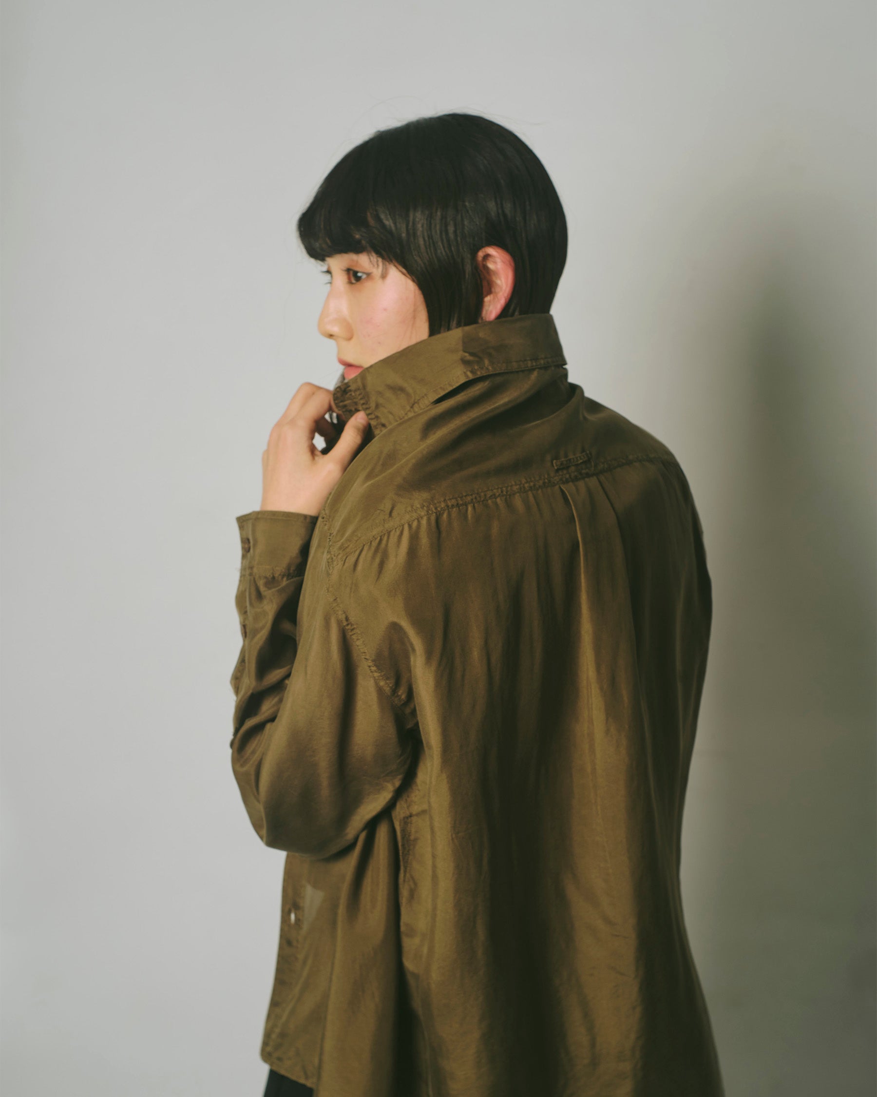 N.O.S  100% Silk Shirts - Olive