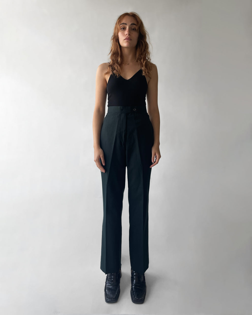 Dark Green Wool Trousers