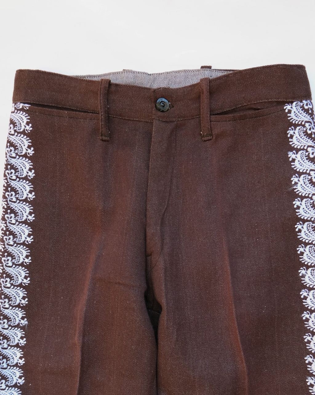 Embroidered Brown Pants