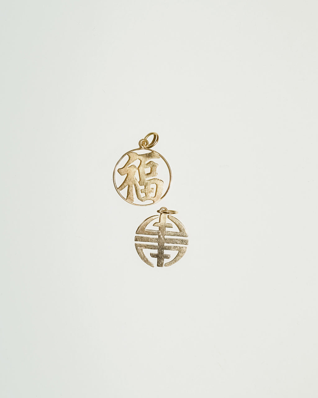 14k Gold Charm "Chinese Capital 福"