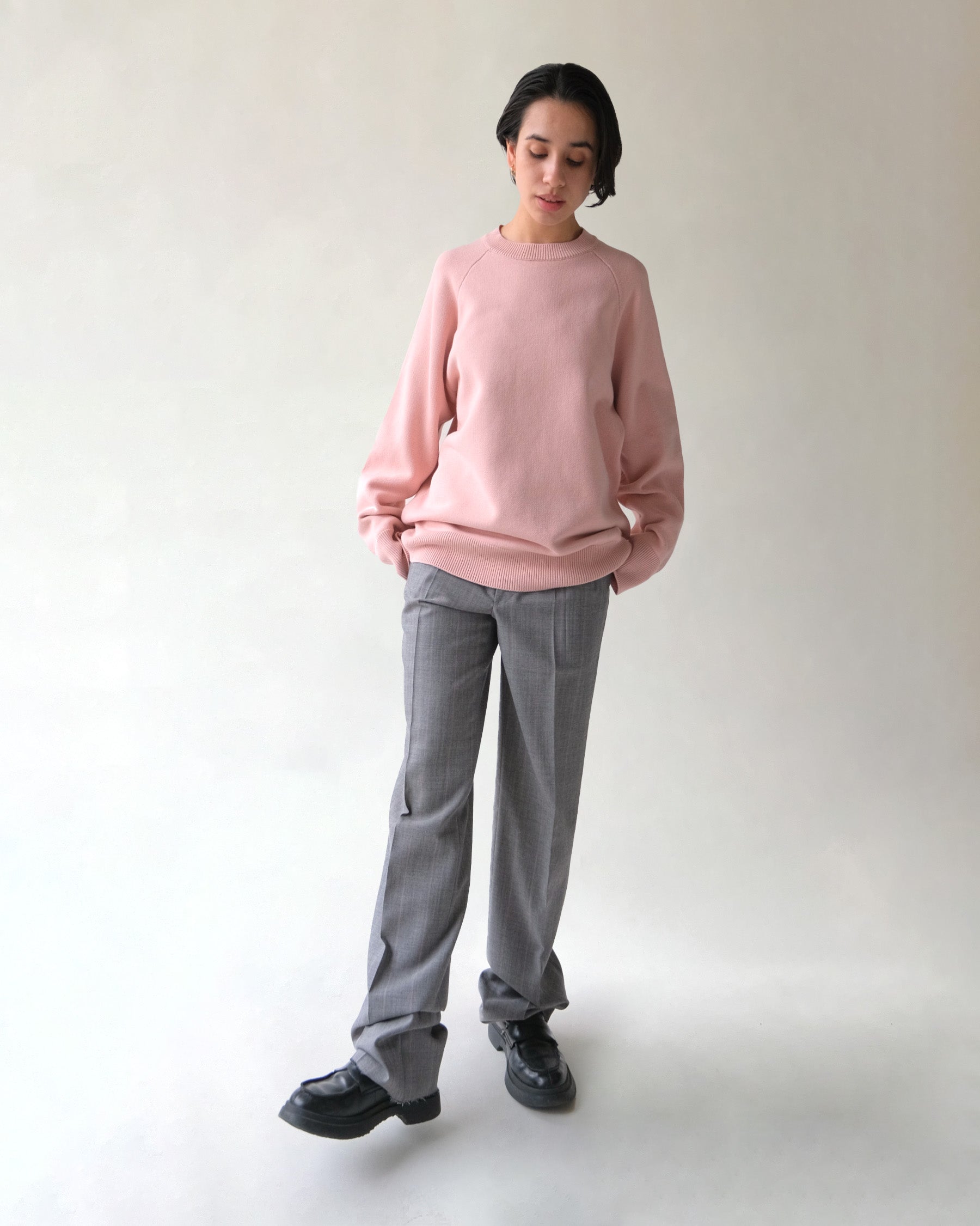 404 Paled Color Crew Neck Sweater by RYE TENDER - Pink