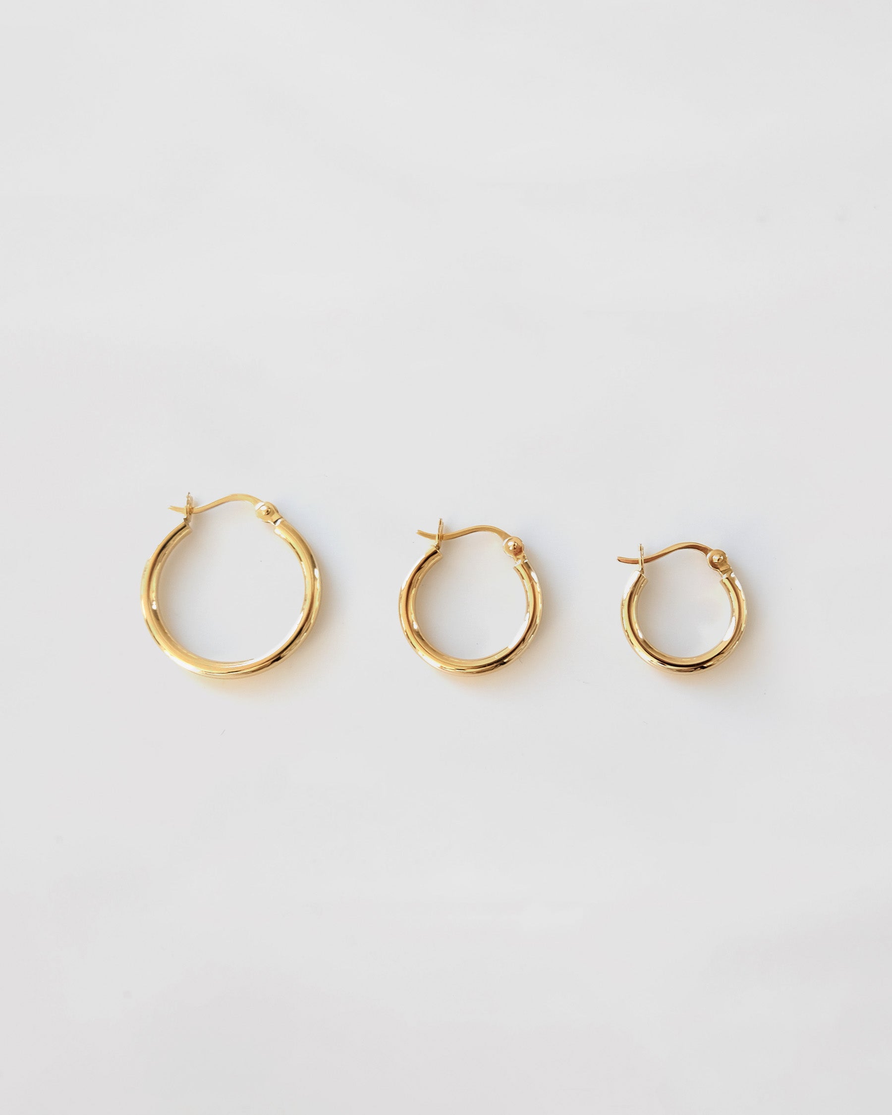14K Gold Hoops - 14,16,20mm