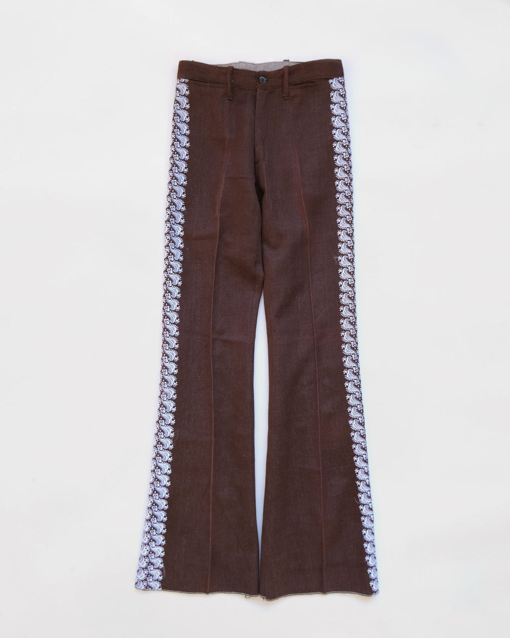 Embroidered Brown Pants