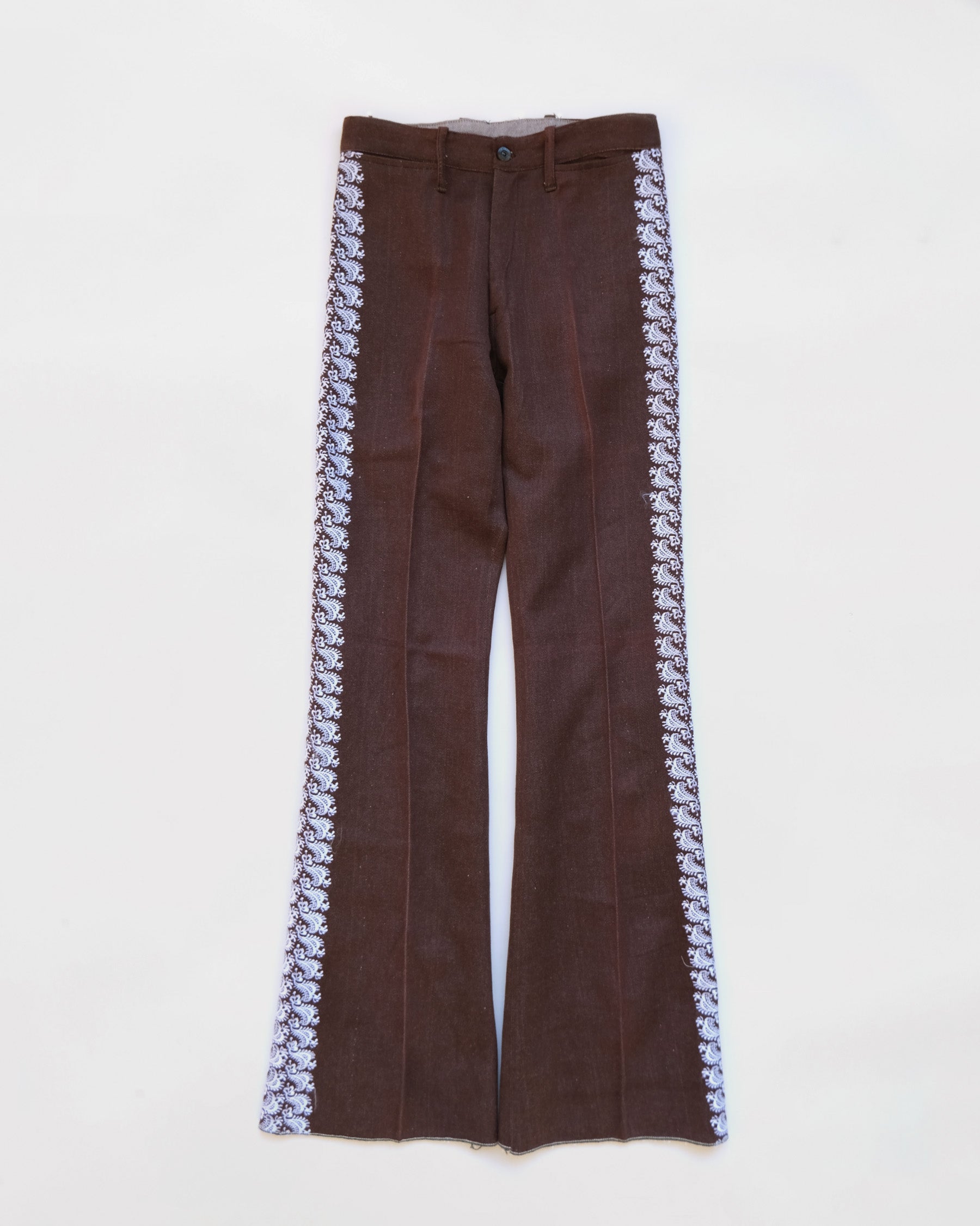 Embroidered Brown Pants