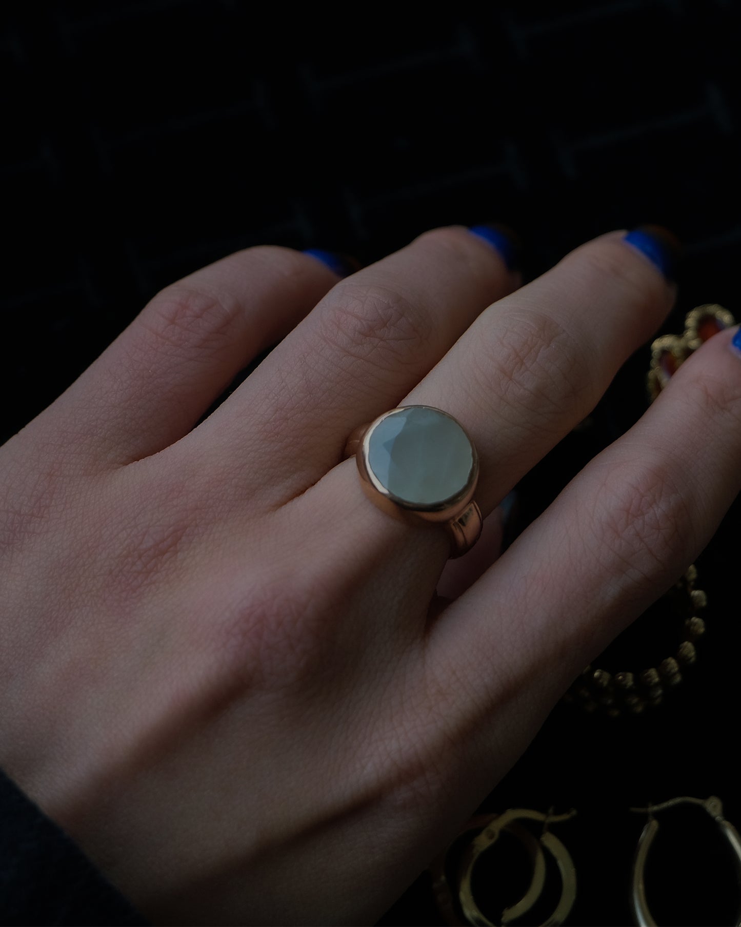 14k Gold × Moon stone Ring