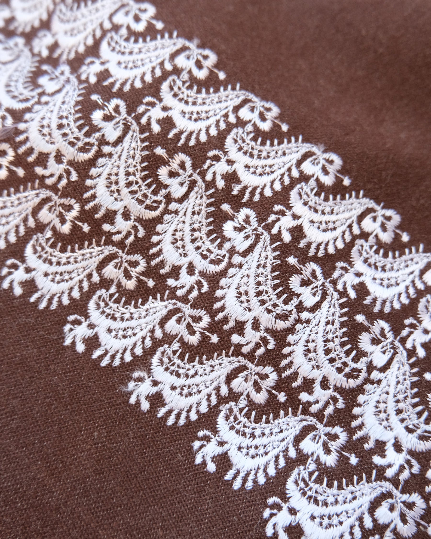 Embroidered Brown Pants