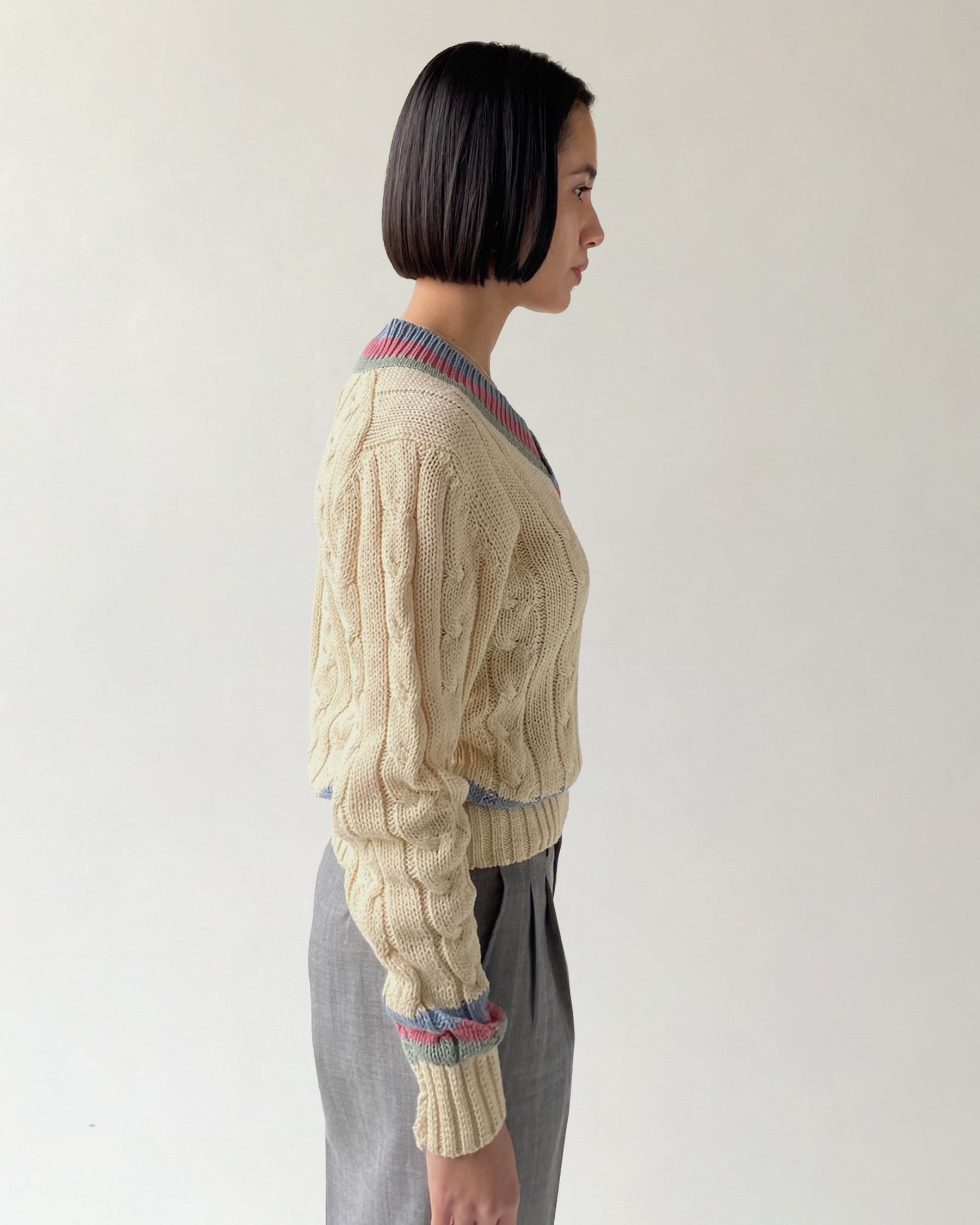 Cotton V-neck Sweater