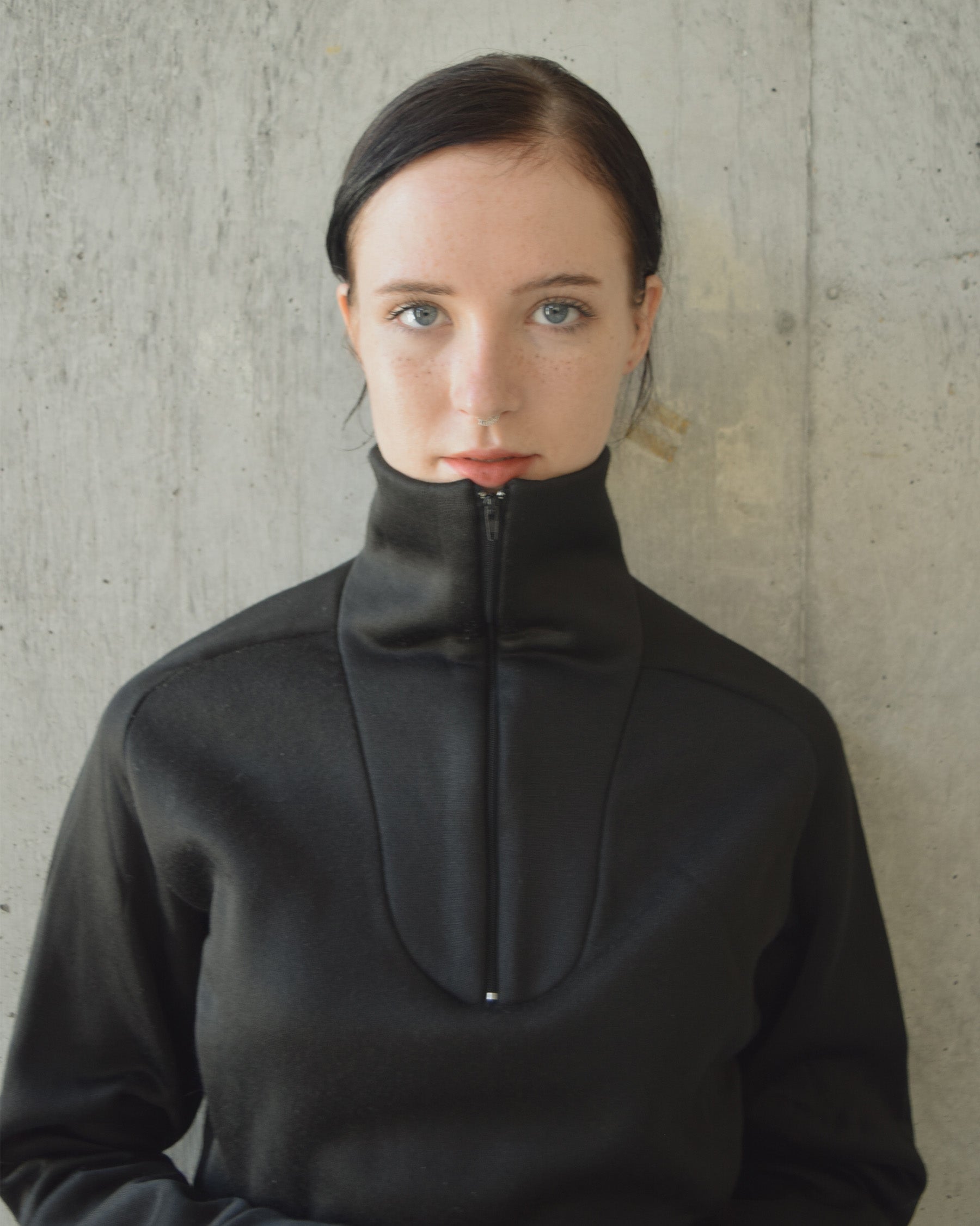 Zip-Up Pullover - Black