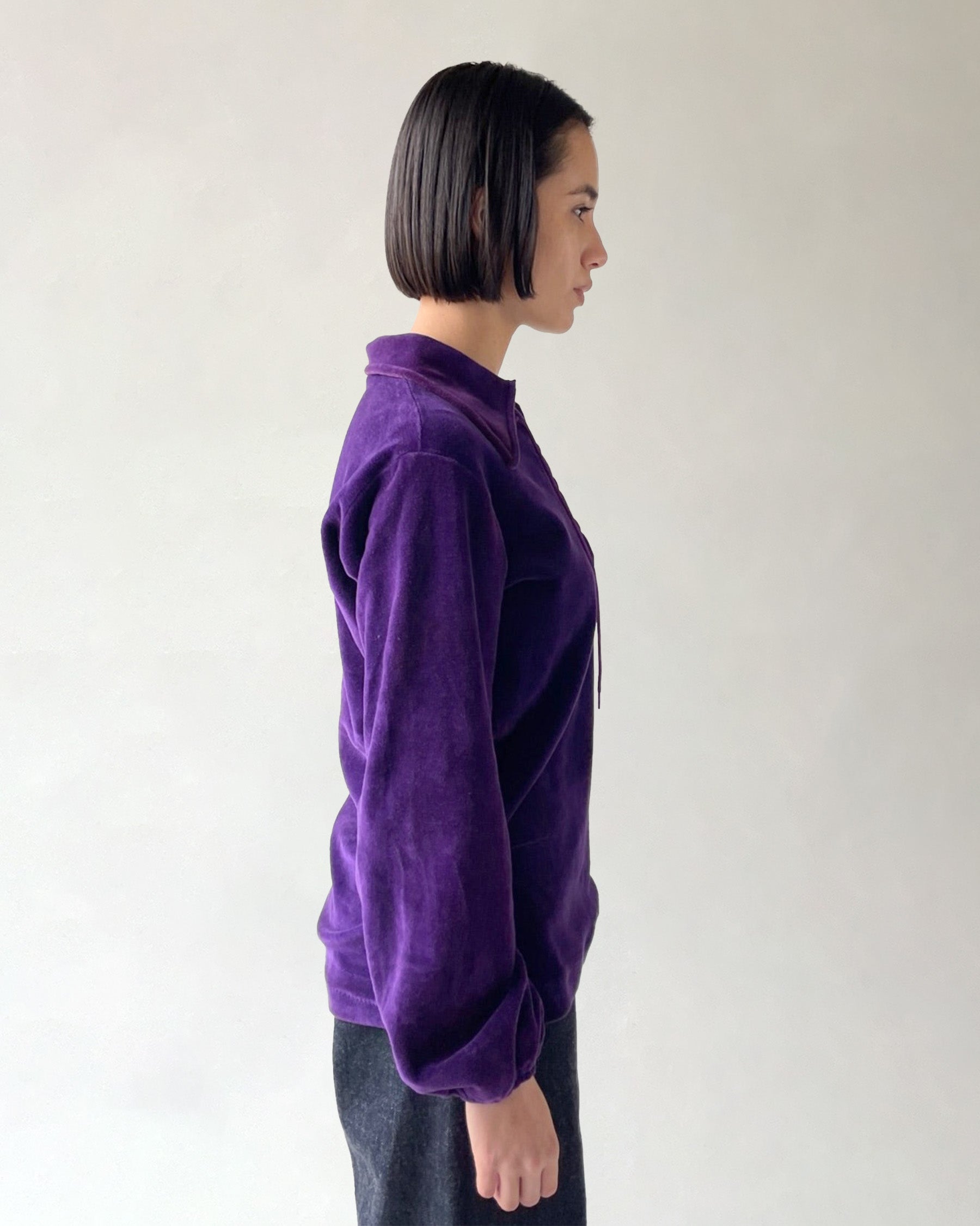 NOS Velour Lace Up Top