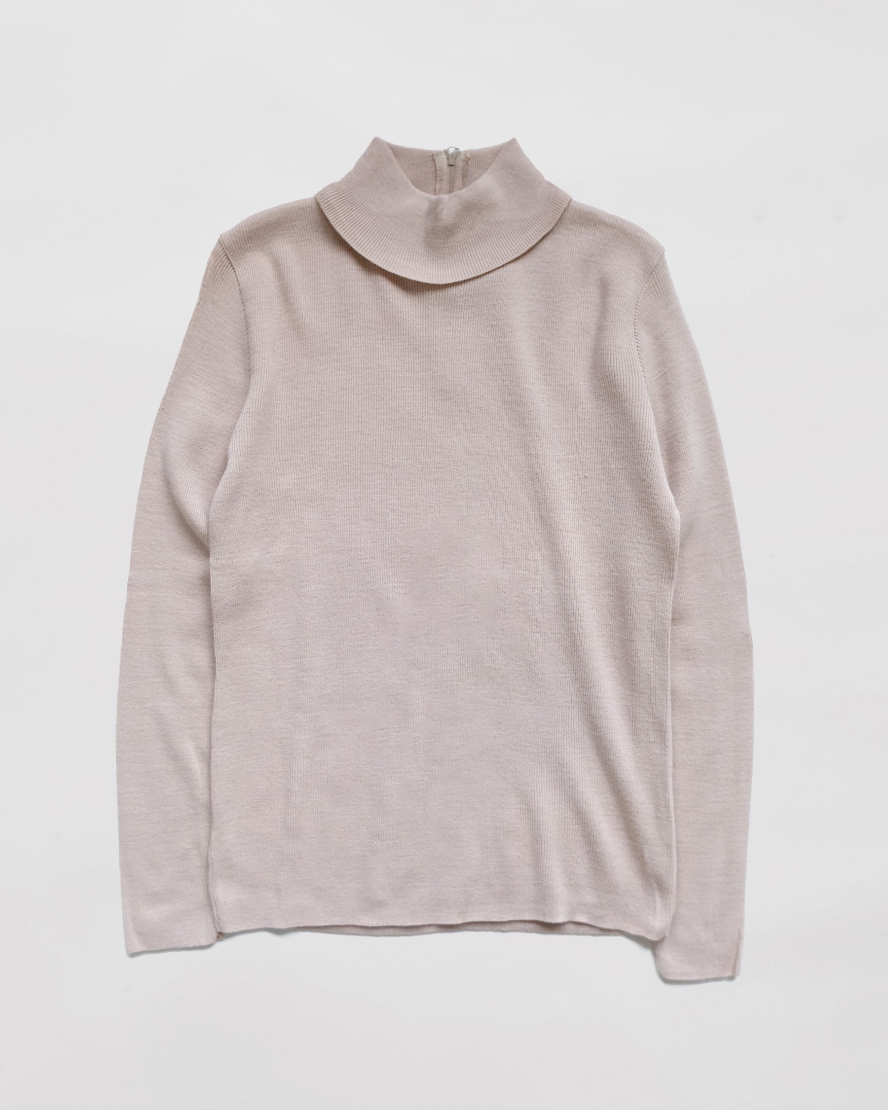 NOS Turtleneck Sweater with Back Zippier - Beige