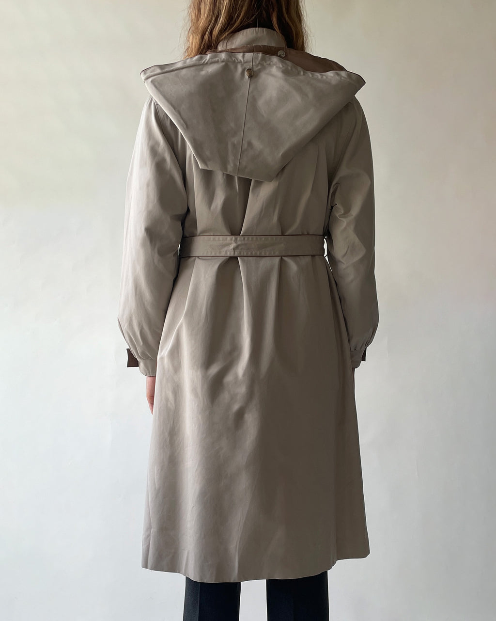Beige Hoodie Single Coat w/Lining