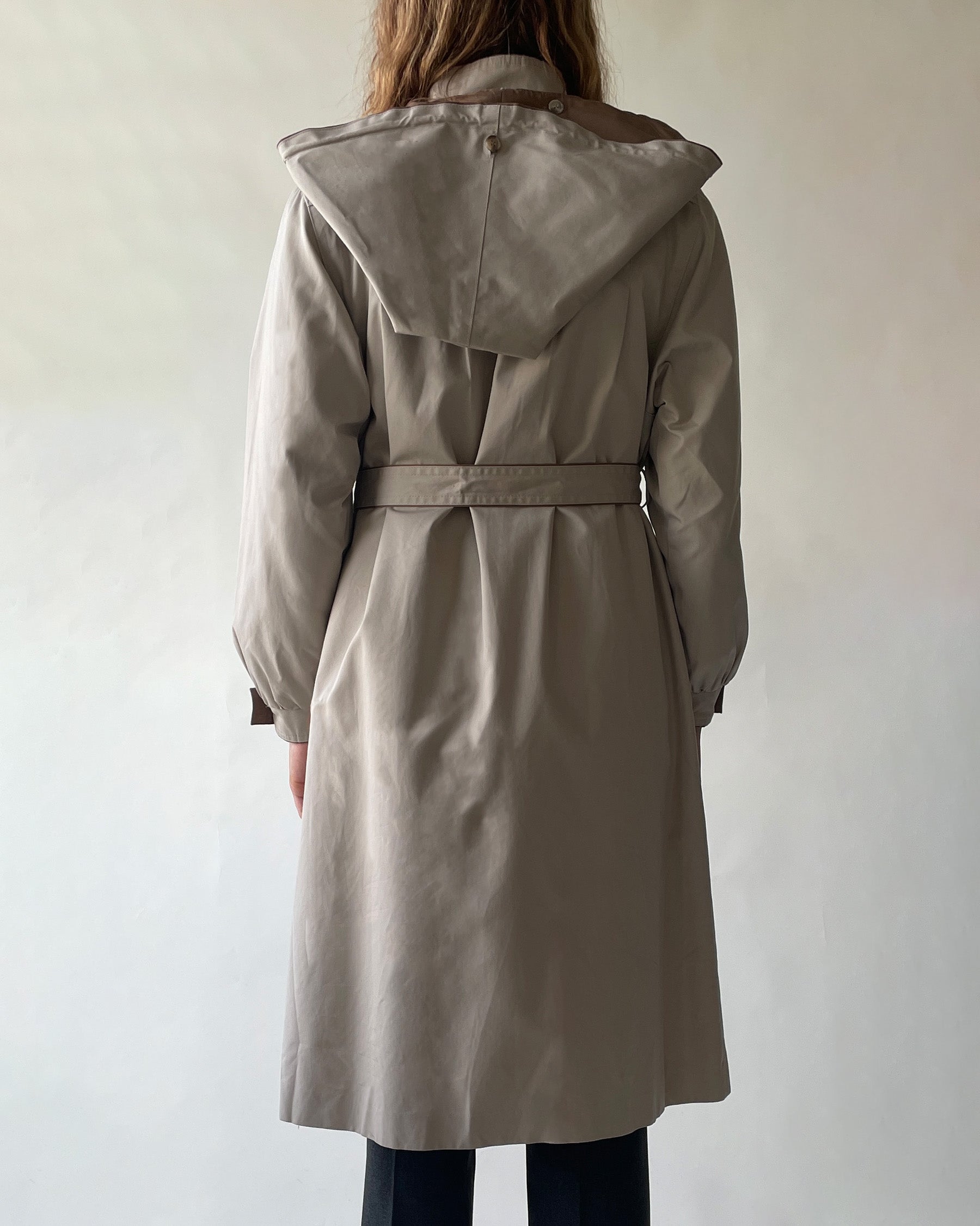 Beige Hoodie Single Coat w/Lining