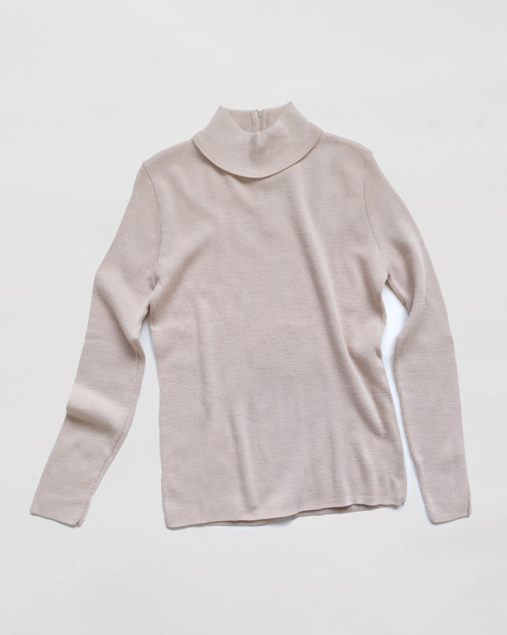 NOS Turtleneck Sweater with Back Zippier - Beige